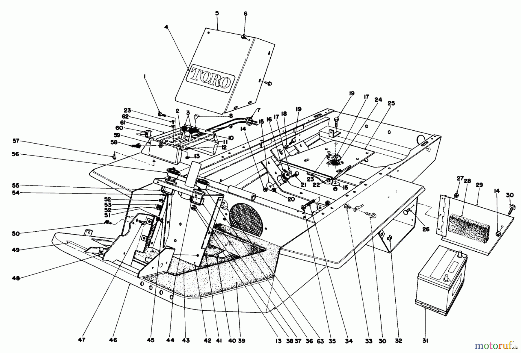 Toro Neu Mowers, Deck Assembly Only 30555 (200) - Toro 52