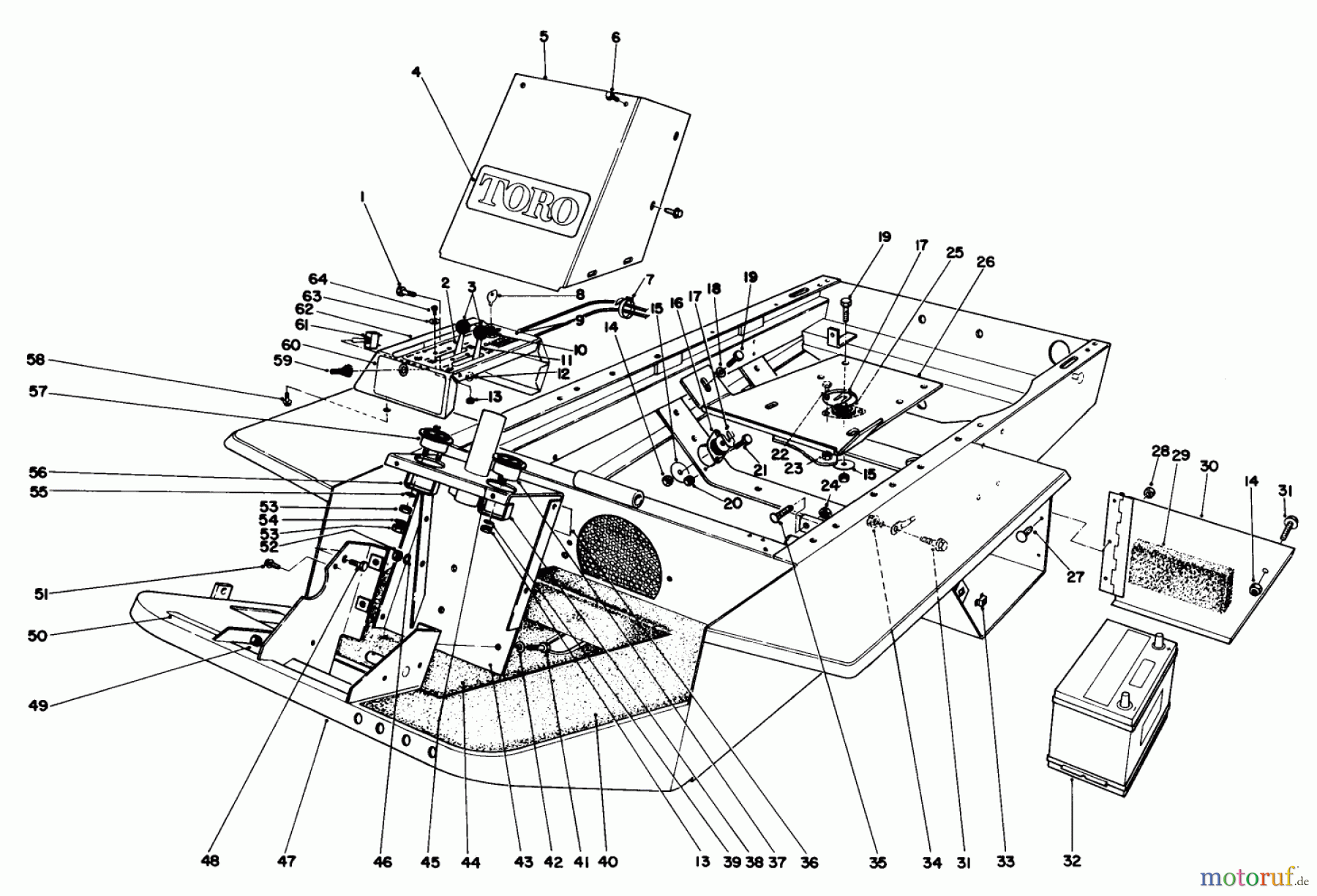 Toro Neu Mowers, Deck Assembly Only 30562 (200) - Toro 62