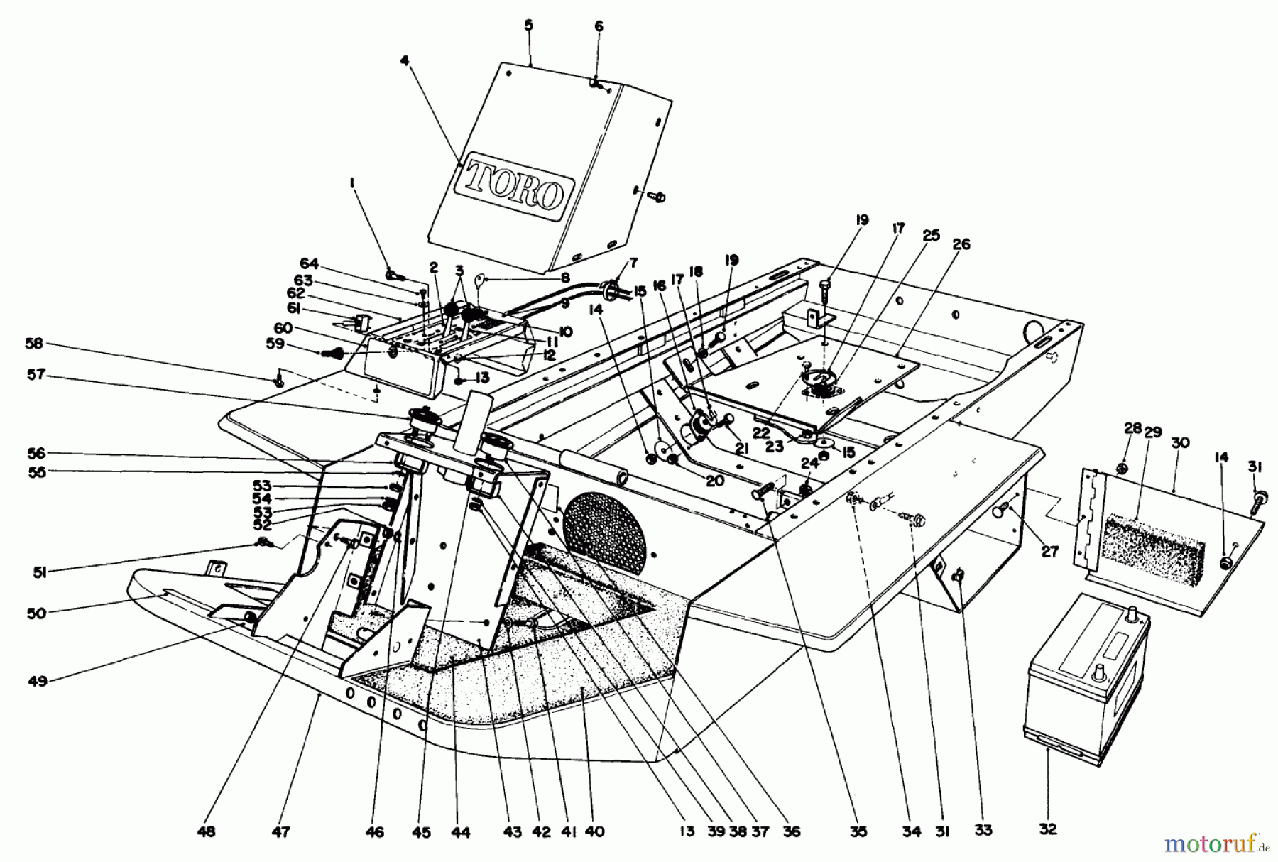 Toro Neu Mowers, Deck Assembly Only 30555 (200) - Toro 52