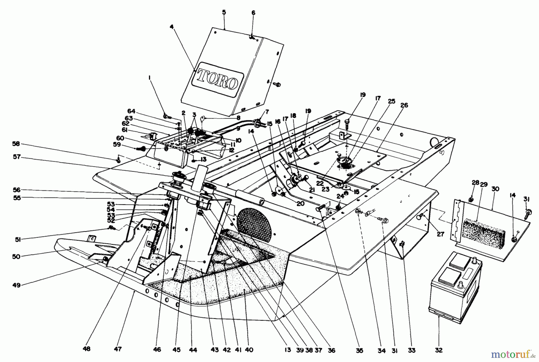 Toro Neu Mowers, Deck Assembly Only 30555 (200) - Toro 52