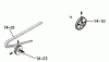 Toro 5-0602 - 36" Rear Discharge Mower, 1974 Ersatzteile 14.000 DRIVE BELTS & PULLEYS (PLATE 14.1)