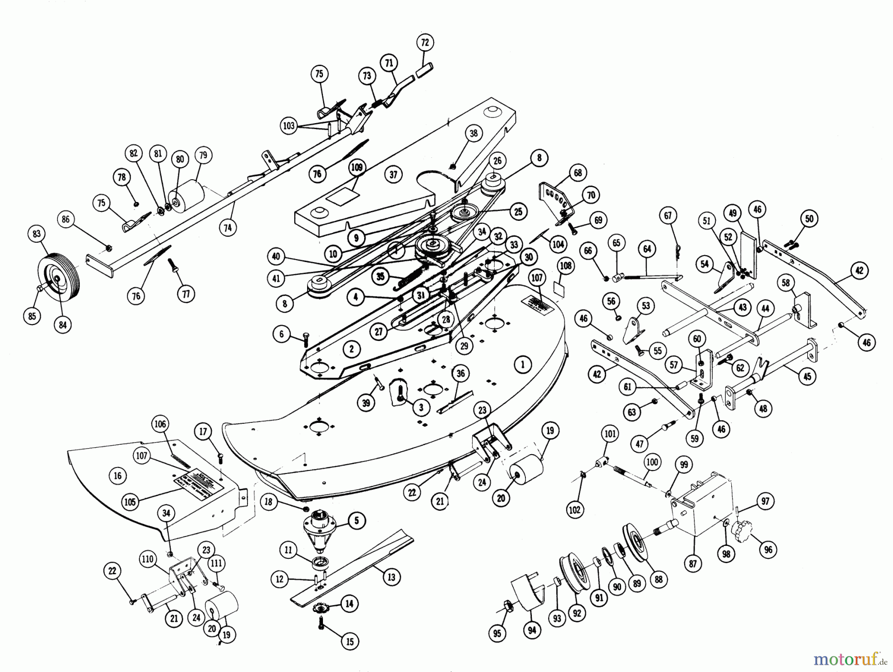 Toro Neu Mowers, Deck Assembly Only 5-1210 - Toro 48