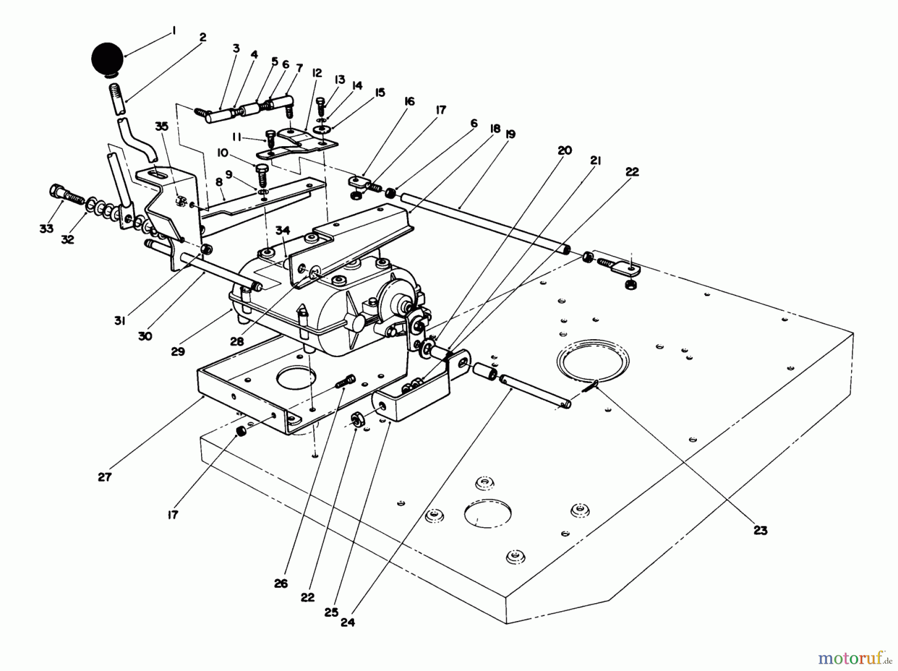 Toro Neu Mowers, Rear-Engine Rider 55620 - Toro HMR-1600, 1989 (9000001-9999999) TRANSMISSION & SHIFT ASSEMBLY