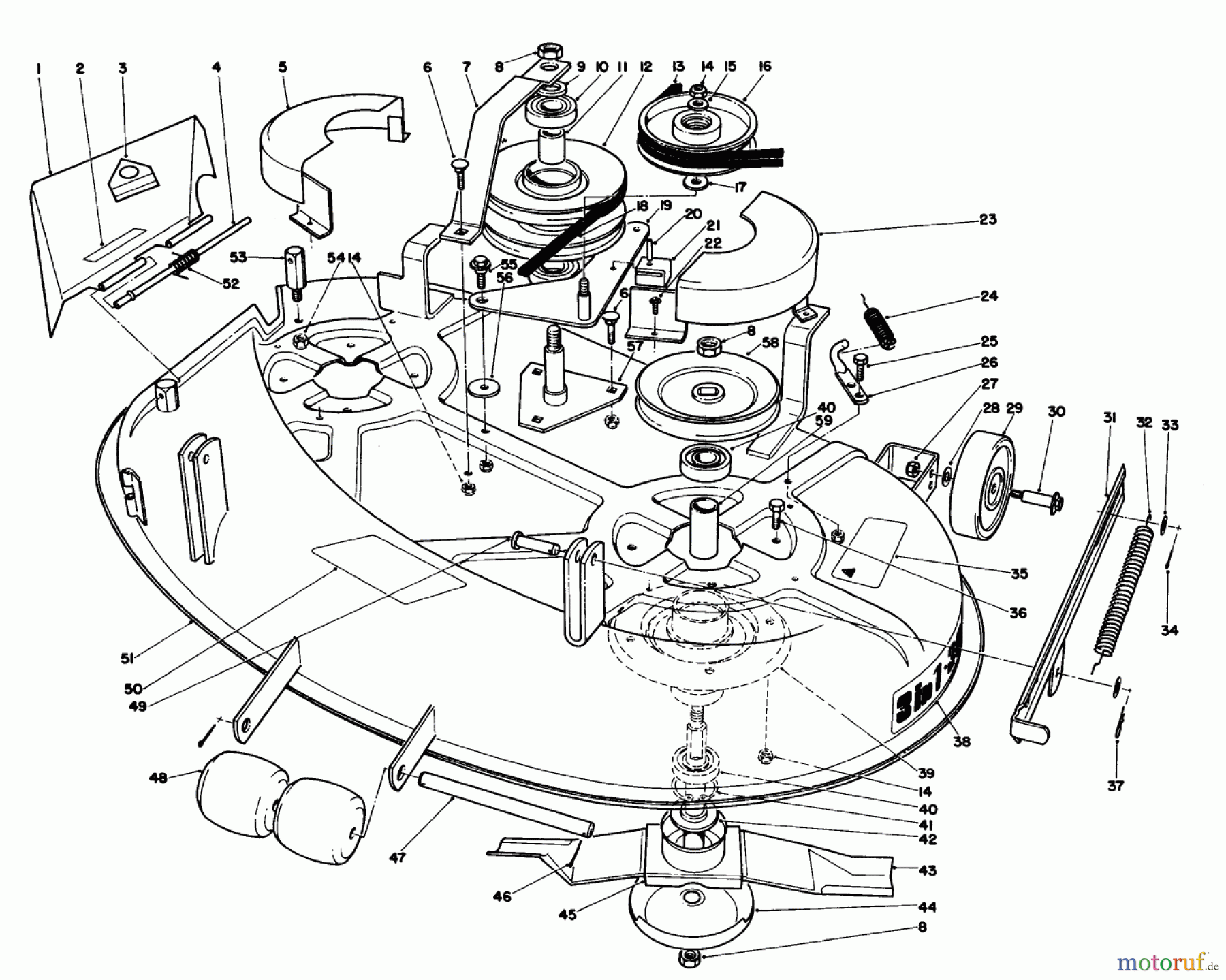 Toro Neu Mowers, Deck Assembly Only 59147 - Toro 38