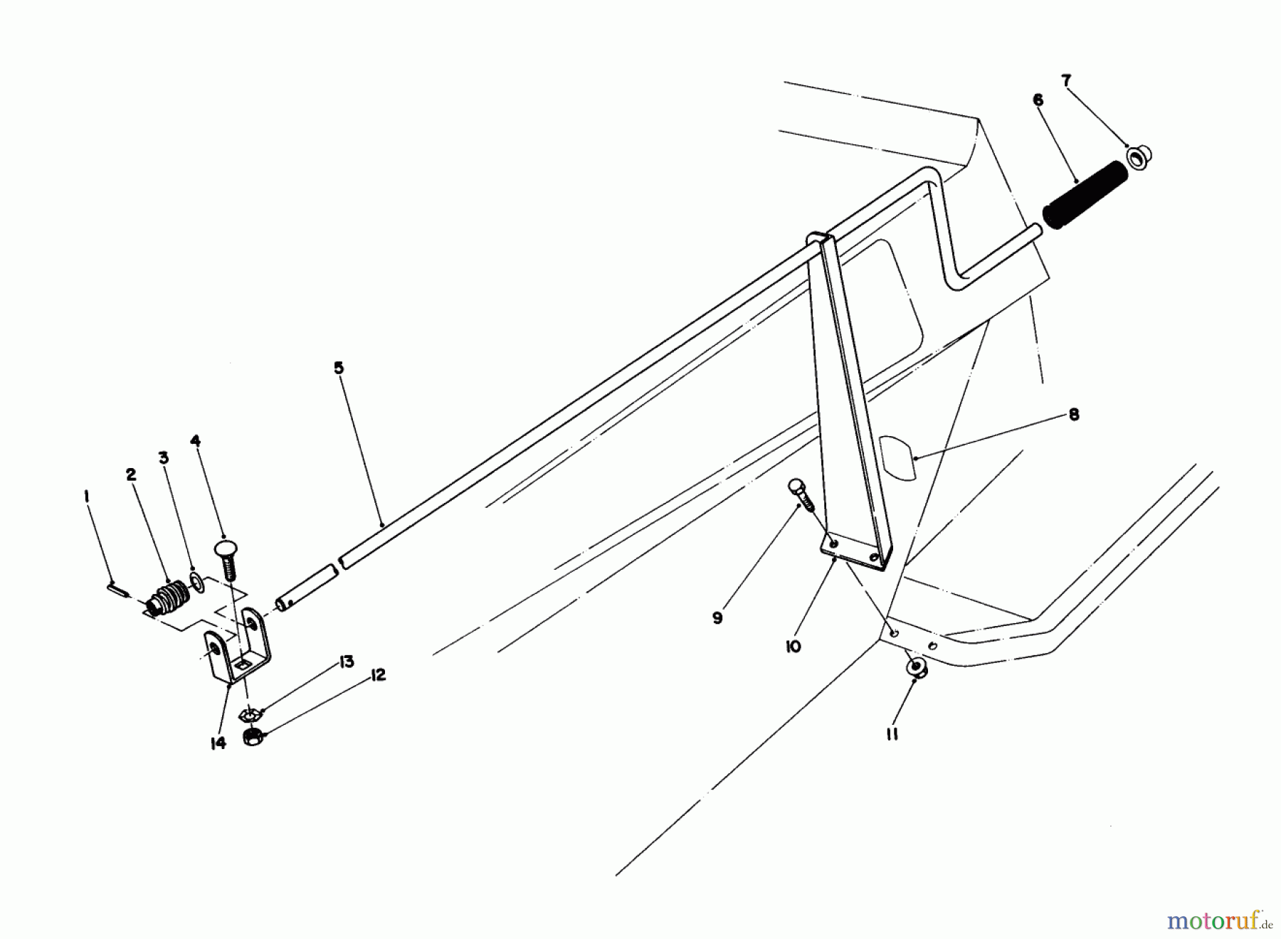 Toro Neu Mowers, Lawn & Garden Tractor Seite 1 57365 (11-38) - Toro 11-38 Pro Lawn Tractor, 1986 (6000001-6999999) CHUTE CONTROL ASSEMBLY 36