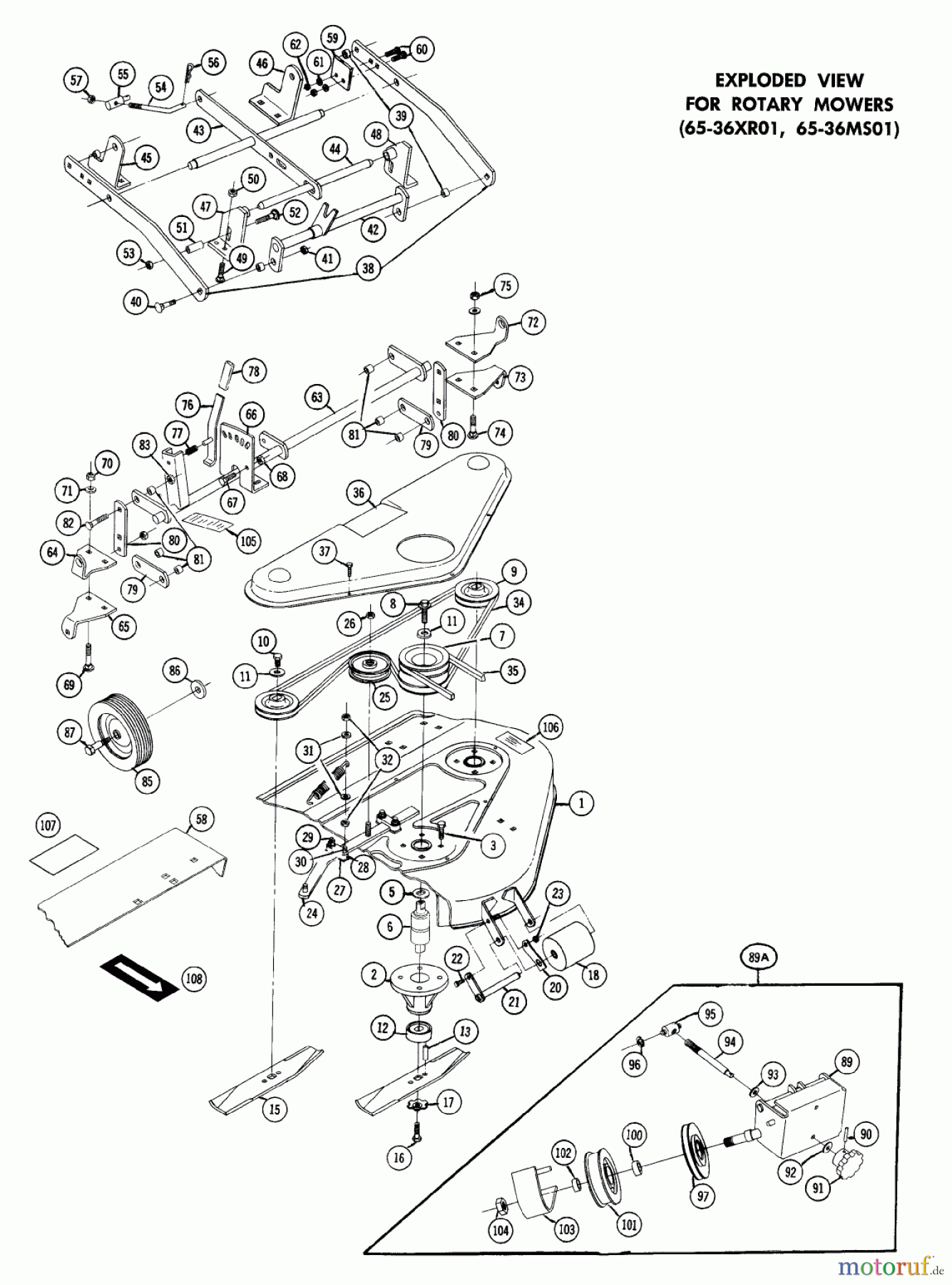 Toro Neu Mowers, Deck Assembly Only 65-36MS01 - Toro 36