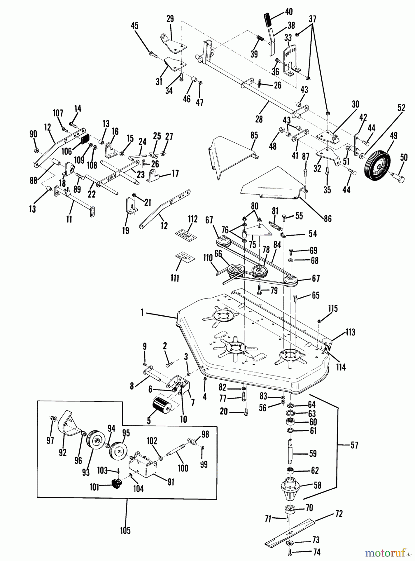 Toro Neu Mowers, Deck Assembly Only 65-42MR01 - Toro 42