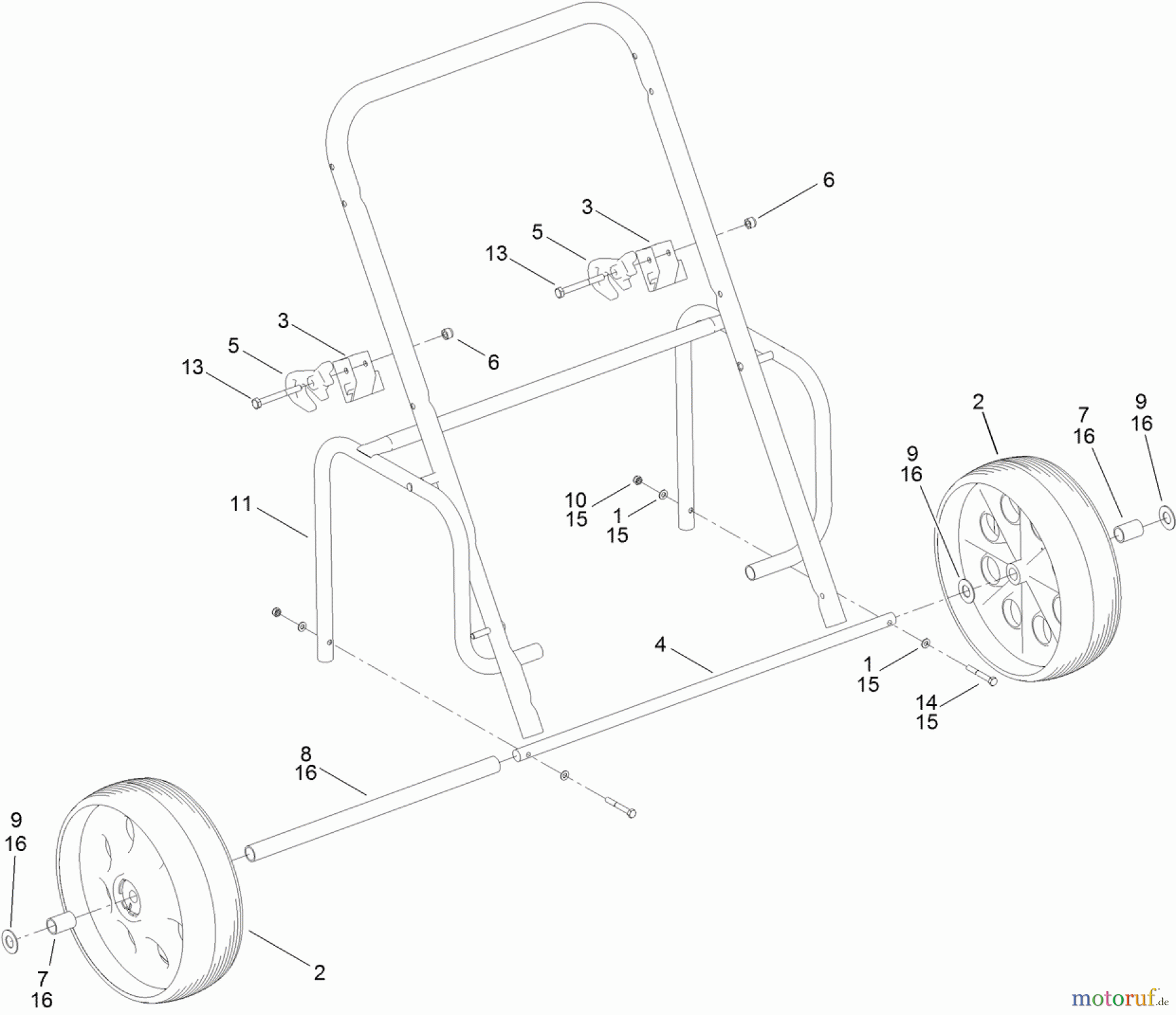Toro Neu Accessories, Mower 02622 - Toro Transport Wheel Kit, HoverPro 450/500/550 Mower TRANSPORT WHEEL KIT ASSEMBLY