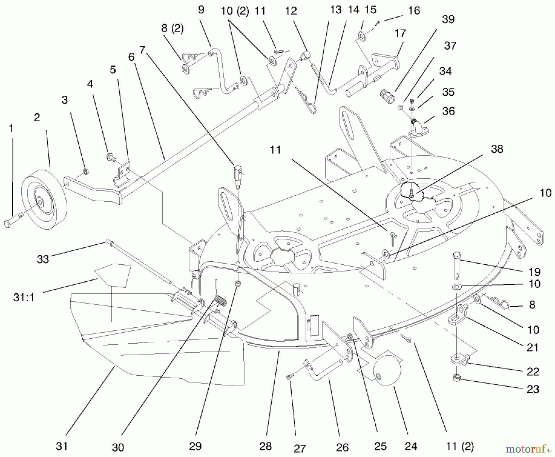 Toro Neu Mowers, Deck Assembly Only 78216 - Toro 38