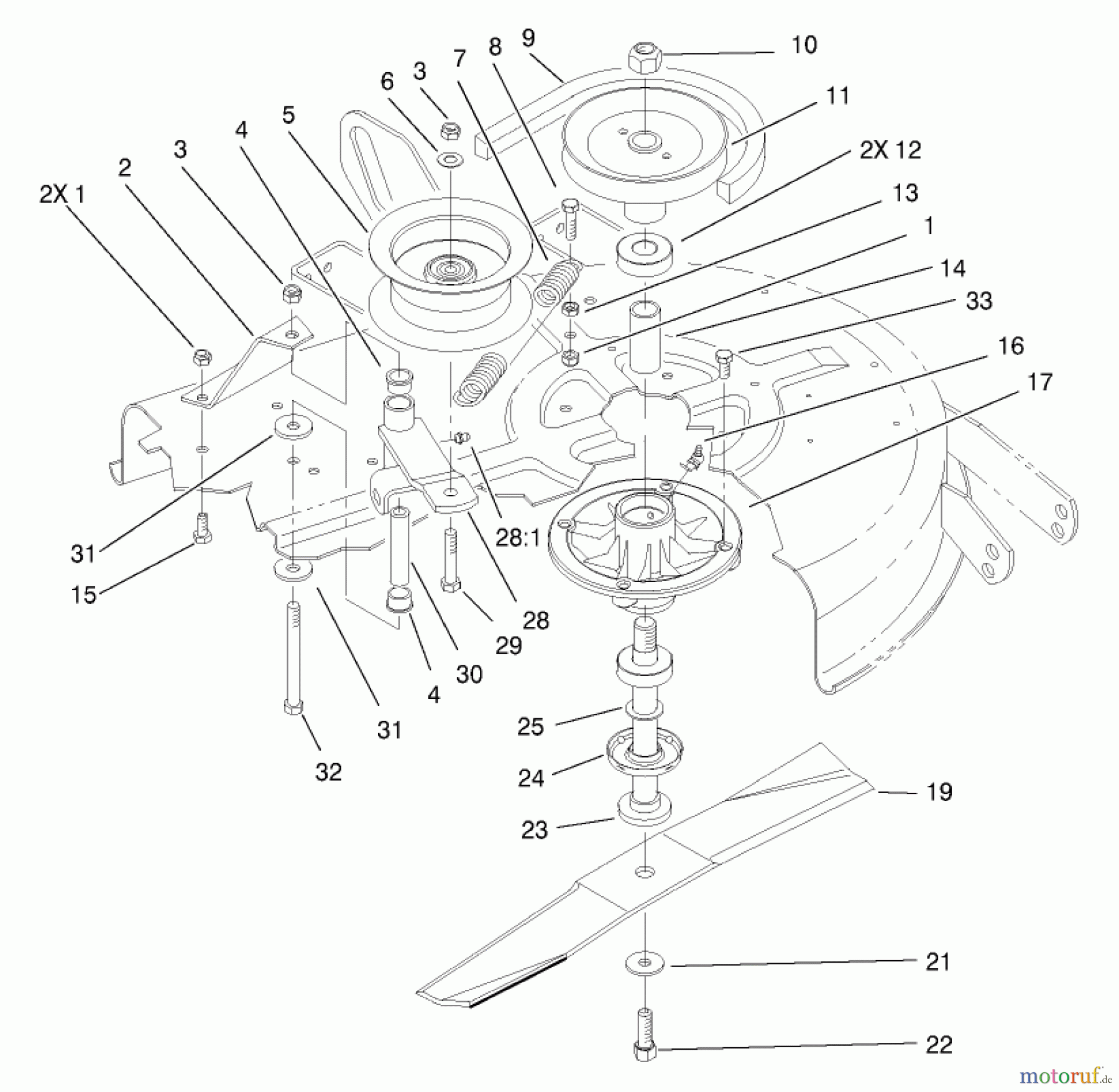 Toro Neu Mowers, Deck Assembly Only 78216 - Toro 38