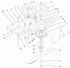 Toro 78216 - 38" Side Discharge Mower, 260 Series Lawn and Garden Tractors, 2003 (230000001-230999999) Ersatzteile BLADE, SPINDLE AND PULLEY ASSEMBLY