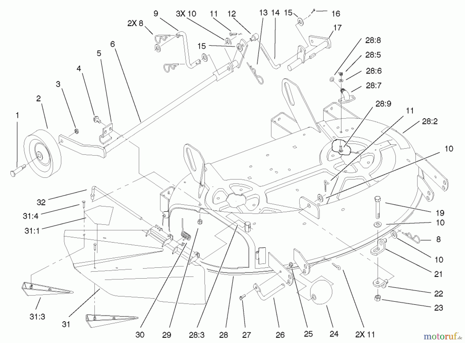Toro Neu Mowers, Deck Assembly Only 78218 - Toro 38
