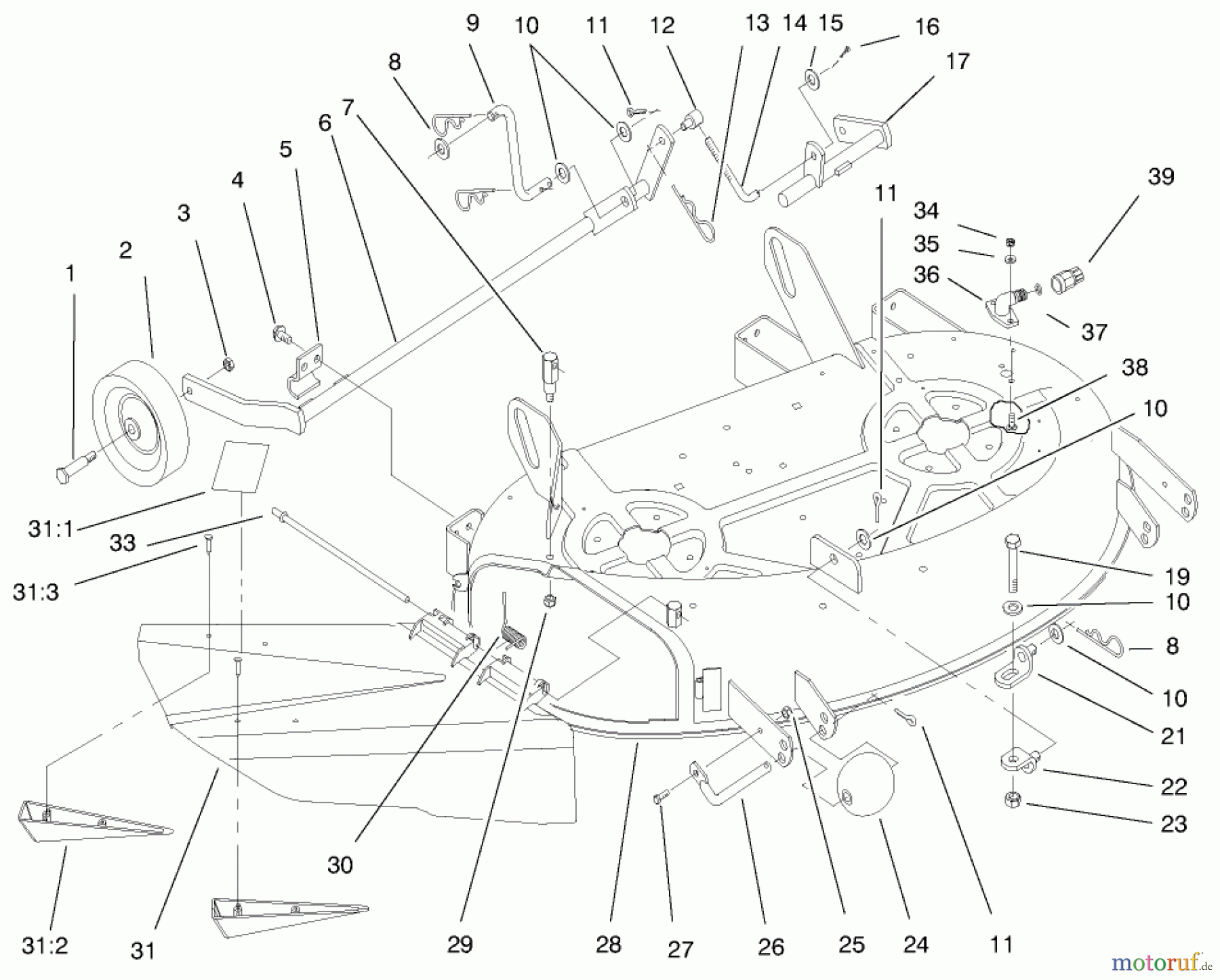  Toro Neu Mowers, Deck Assembly Only 78218 - Toro 38