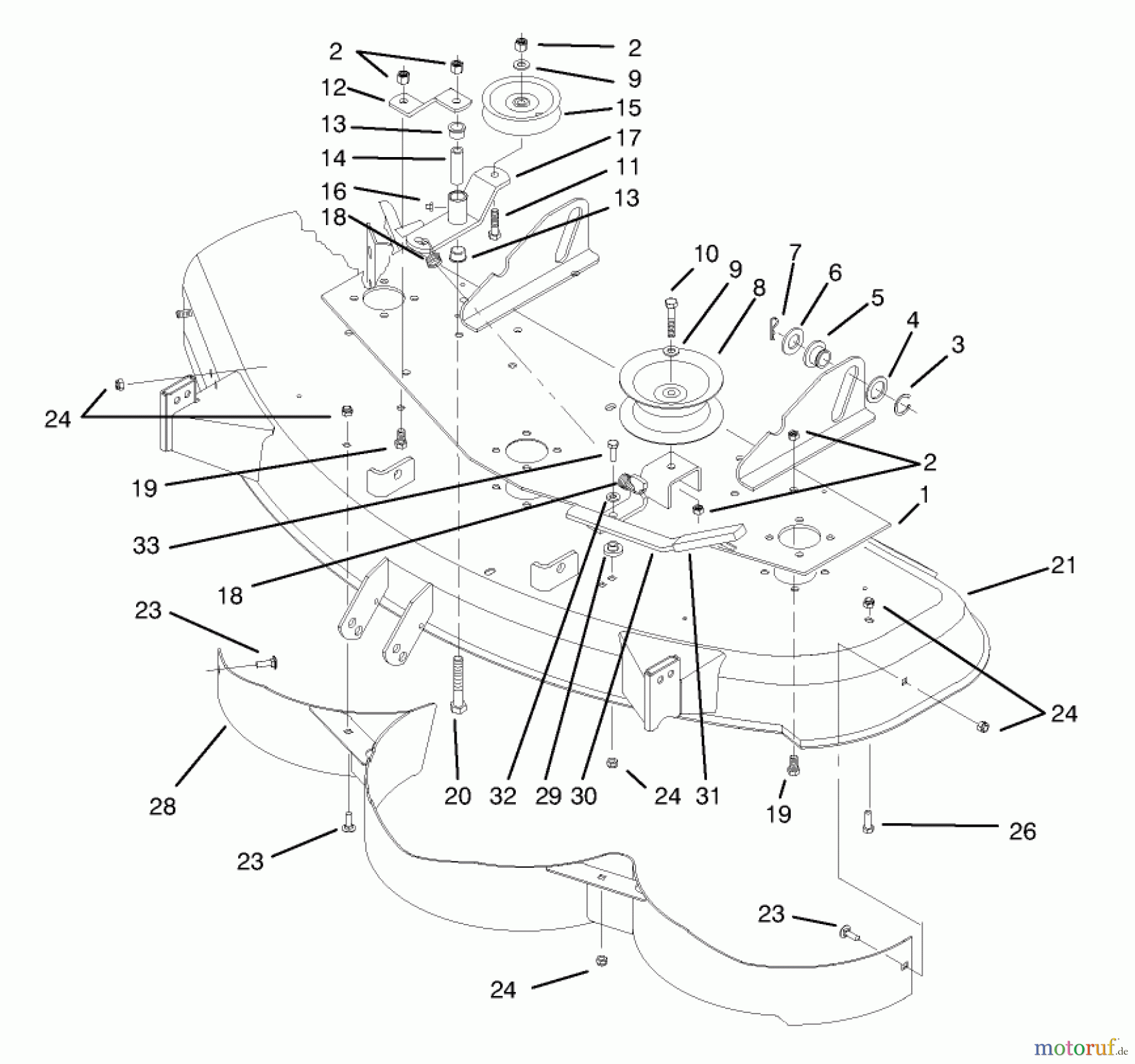 Toro Neu Mowers, Deck Assembly Only 78261 - Toro 48