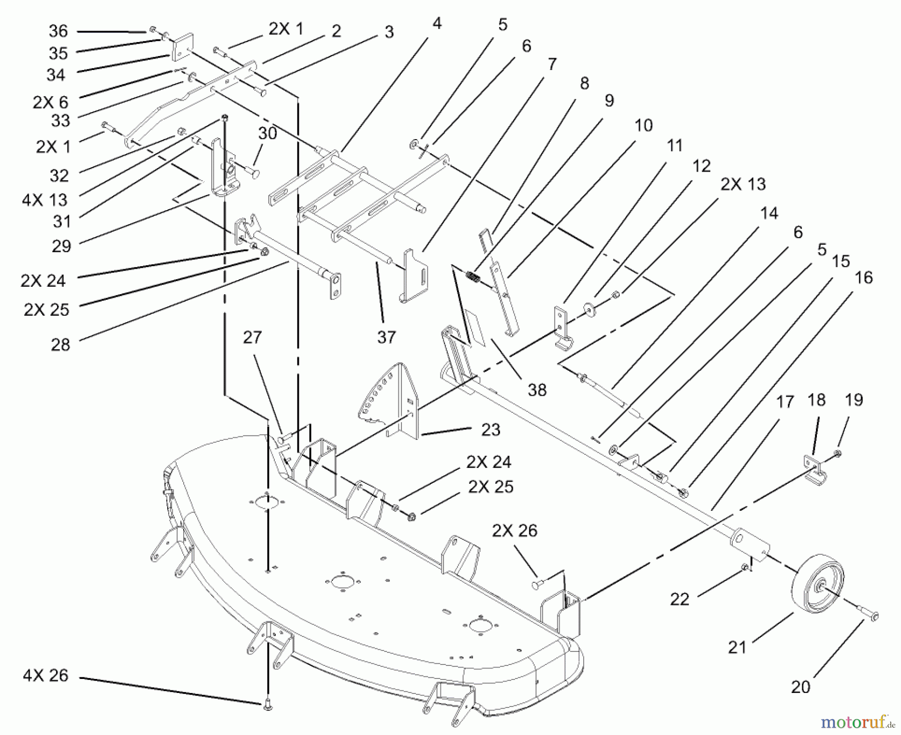 Toro Neu Mowers, Deck Assembly Only 78290 - Toro 48