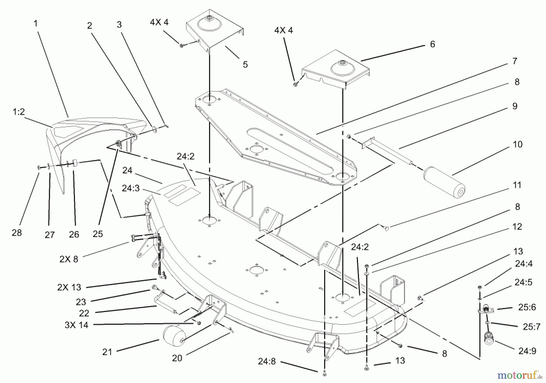 Toro Neu Mowers, Deck Assembly Only 78290 - Toro 48