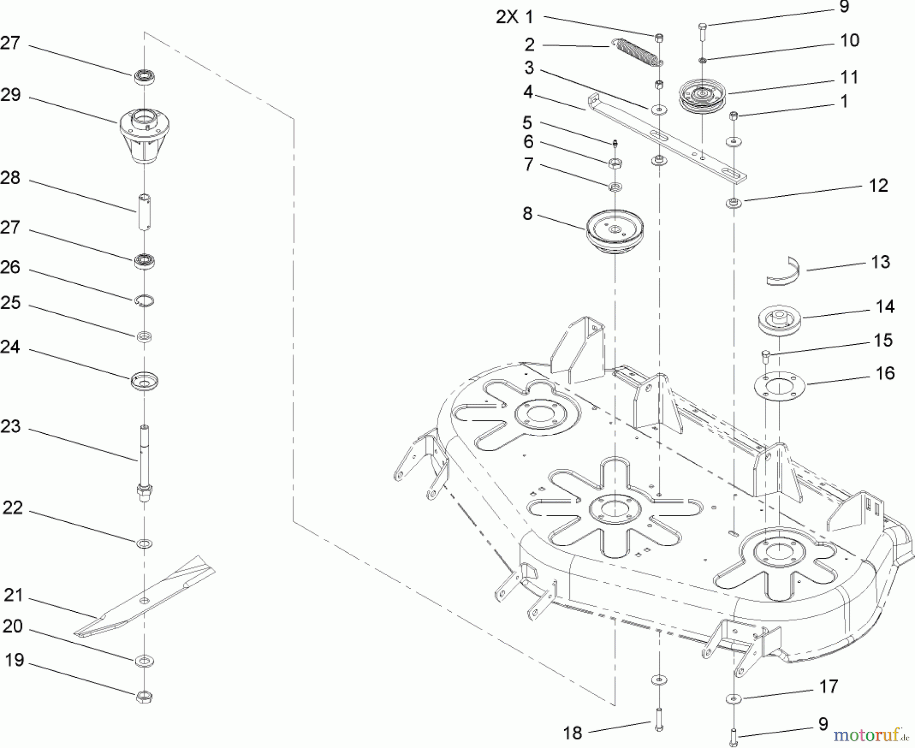 Toro Neu Mowers, Deck Assembly Only 78291 - Toro 42