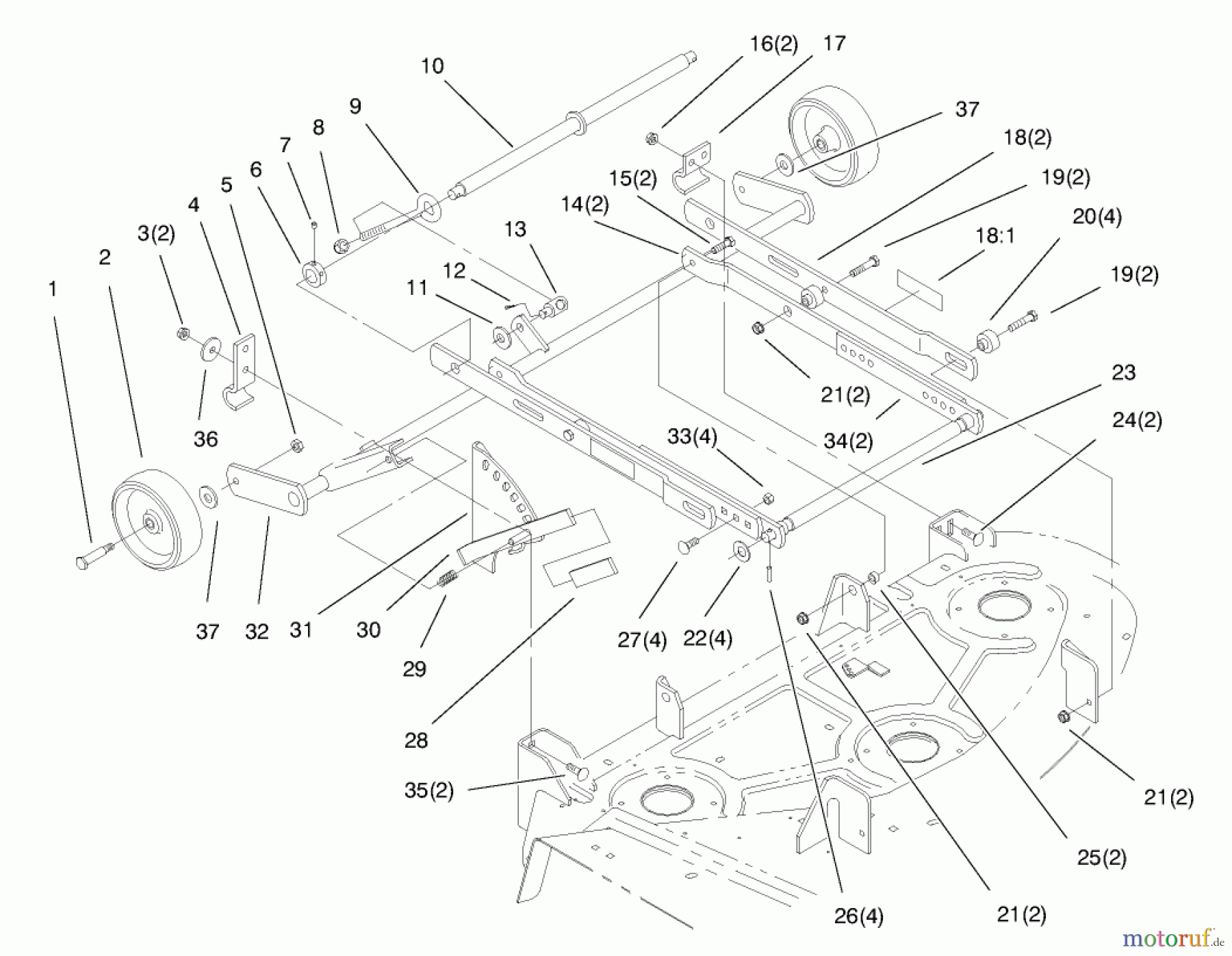 Toro Neu Mowers, Deck Assembly Only 78357 - Toro 44