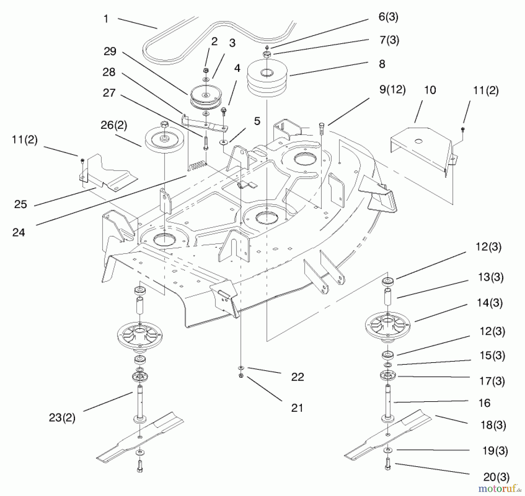 Toro Neu Mowers, Deck Assembly Only 78358 - Toro 44