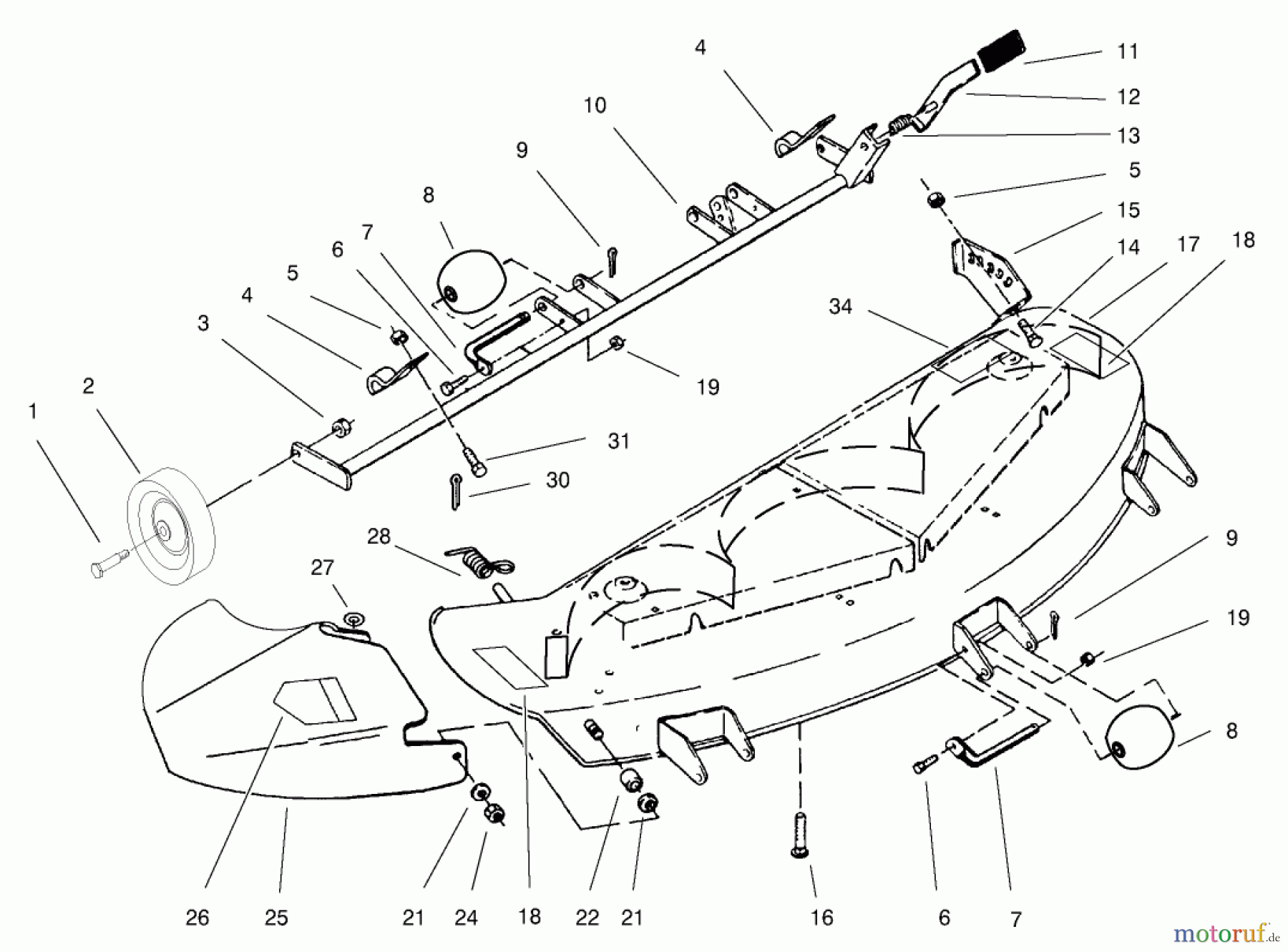 Toro Neu Mowers, Deck Assembly Only 78361 - Toro 48