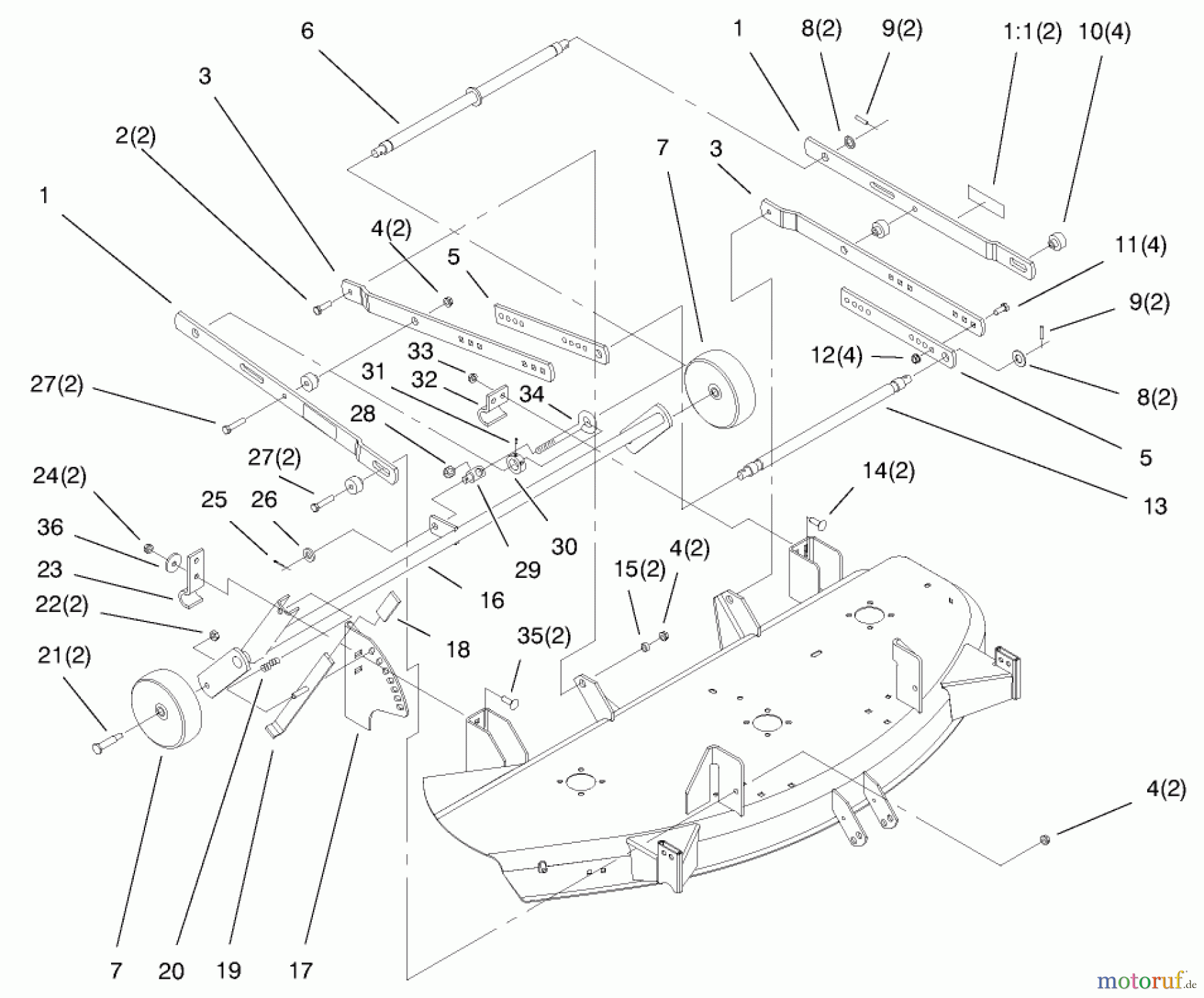 Toro Neu Mowers, Deck Assembly Only 78448 - Toro 48