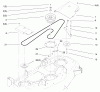 Toro 78375 - 52" Recycler Mower, 5xi Garden Tractors, 1998 (8900001-8999999) Ersatzteile PULLEY AND BELT ASSEMBLY