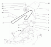 Toro 78370 - 52" Side Discharge Mower, 5xi Garden Tractors, 2001 (210000001-210999999) Ersatzteile PULLEY AND BELT ASSEMBLY