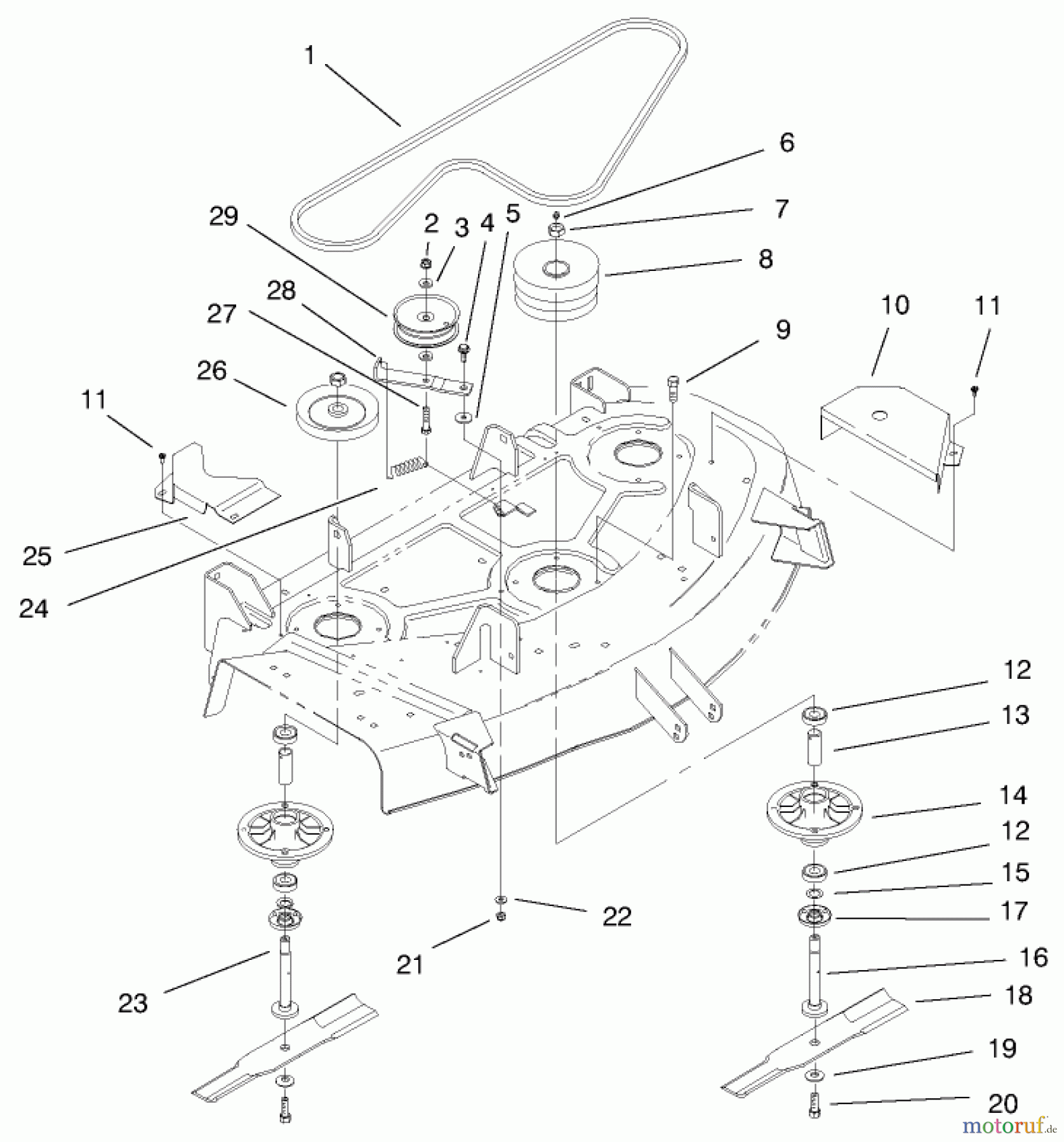 Toro Neu Mowers, Deck Assembly Only 78444 - Toro 44