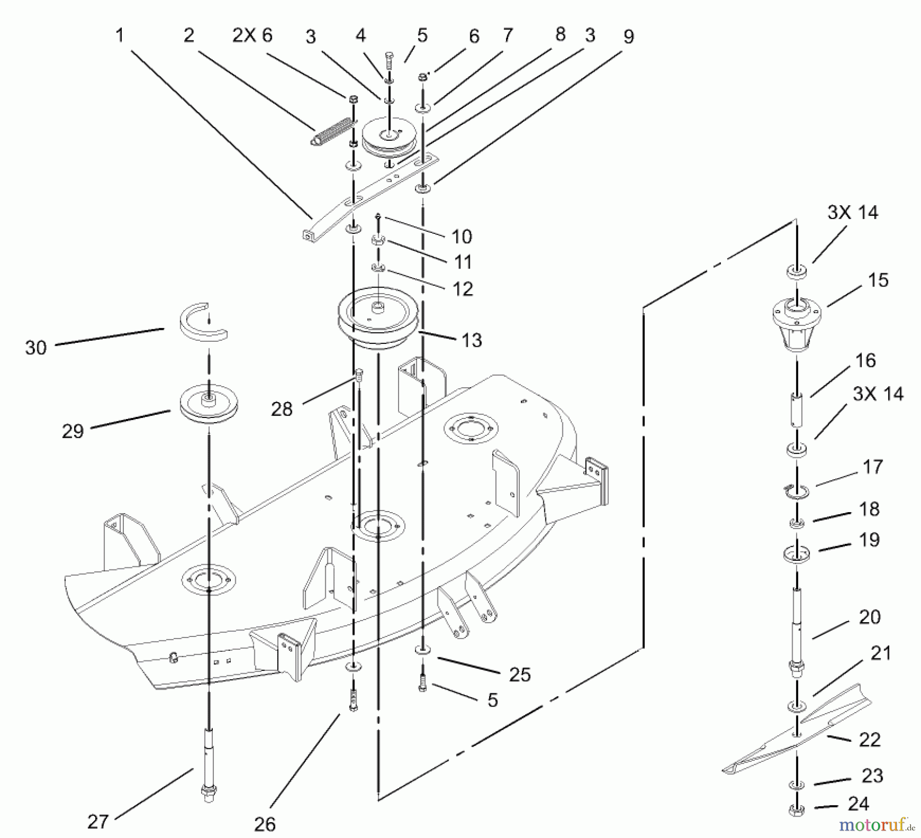 Toro Neu Mowers, Deck Assembly Only 78449 - Toro 48