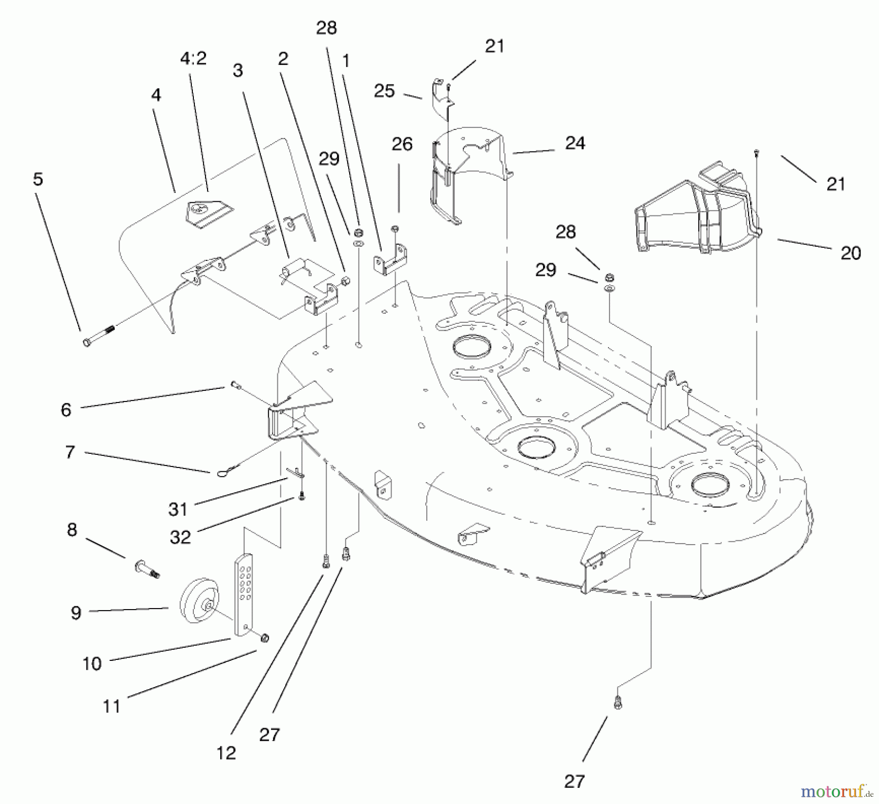Toro Neu Mowers, Deck Assembly Only 79107 - Toro 44