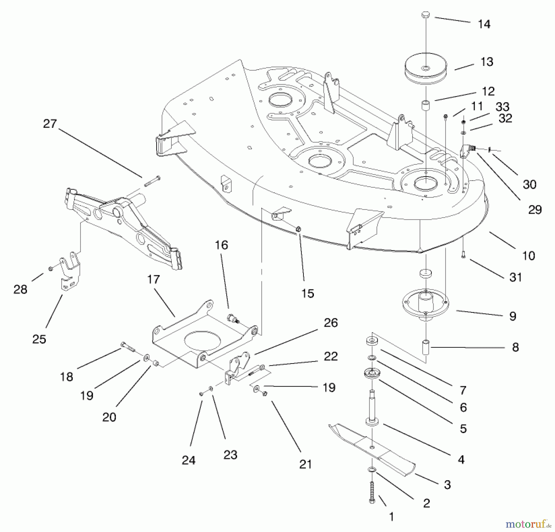 Toro Neu Mowers, Deck Assembly Only 79107 - Toro 44