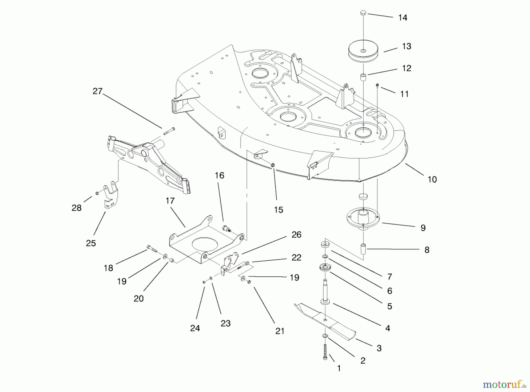 Toro Neu Mowers, Deck Assembly Only 79108 - Toro 44