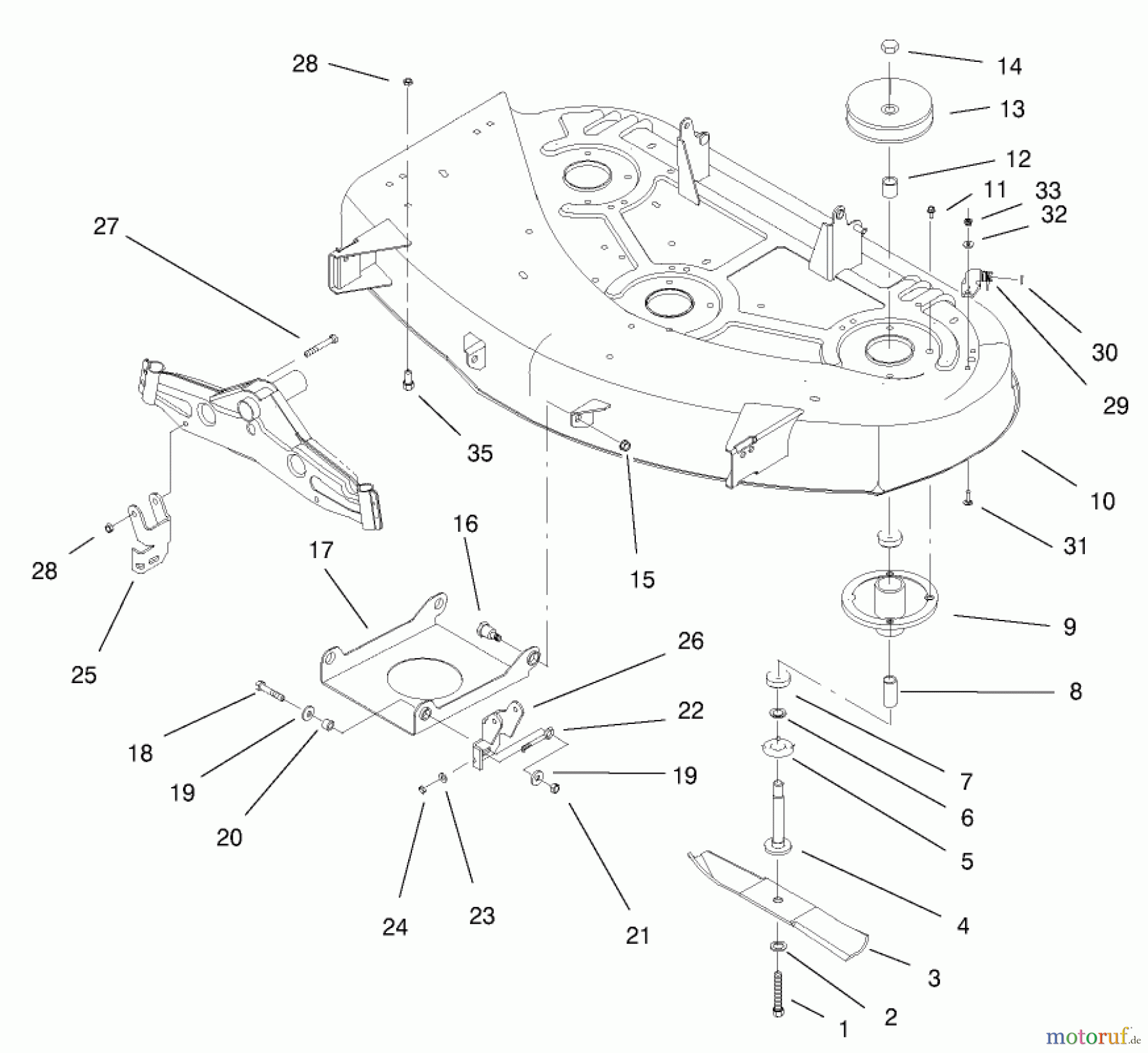 Toro Neu Mowers, Deck Assembly Only 79109 - Toro 44