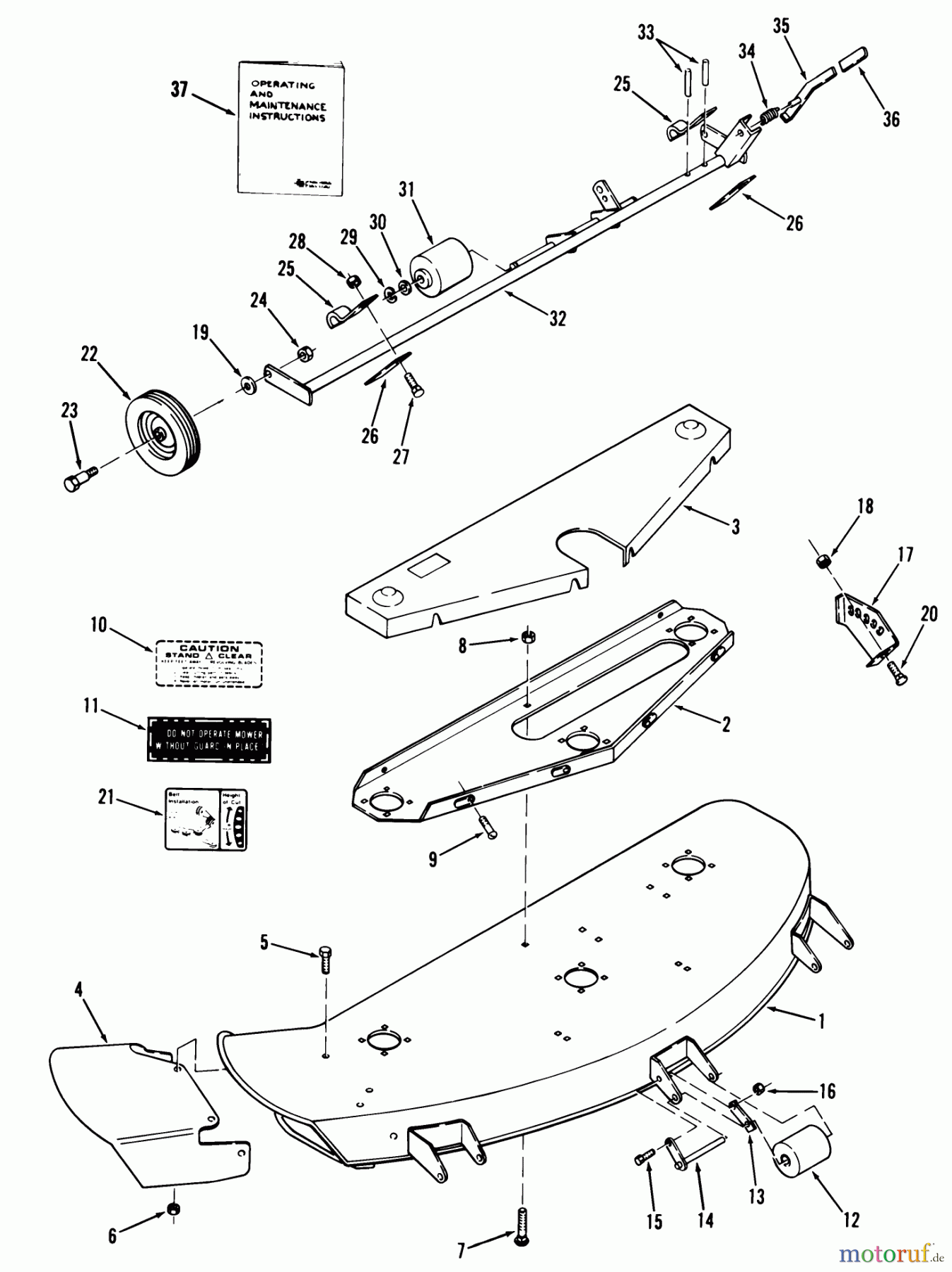 Toro Neu Mowers, Deck Assembly Only 85-36MS01 - Toro 36