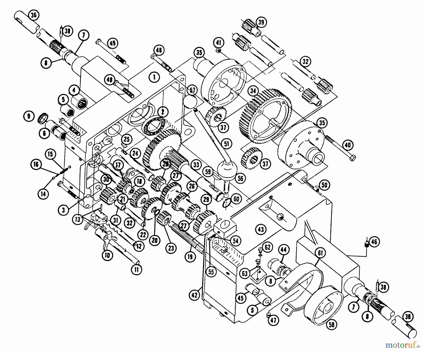 Toro Neu Mowers, Lawn & Garden Tractor Seite 2 L-106 - Toro L-106 Tractor, 1966 TRANSMISSION PARTS LIST