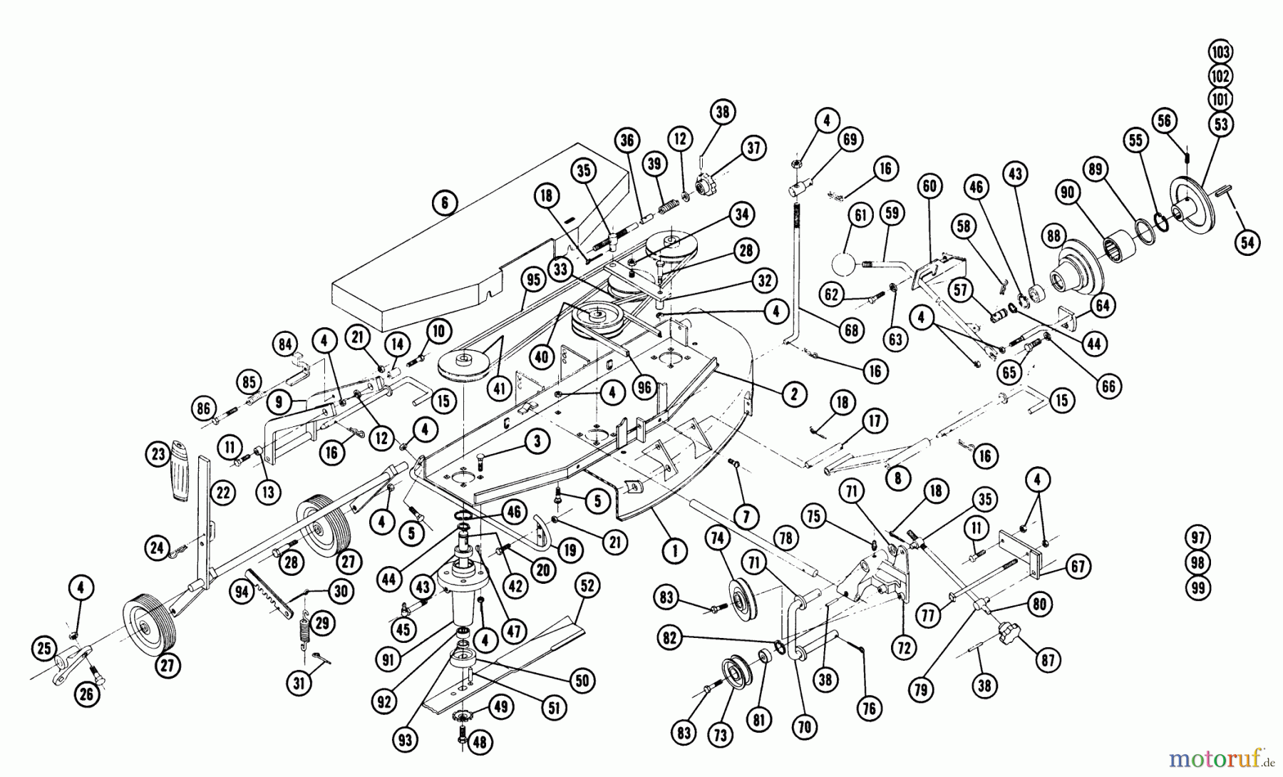 Toro Neu Mowers, Deck Assembly Only RM-483 - Toro 48