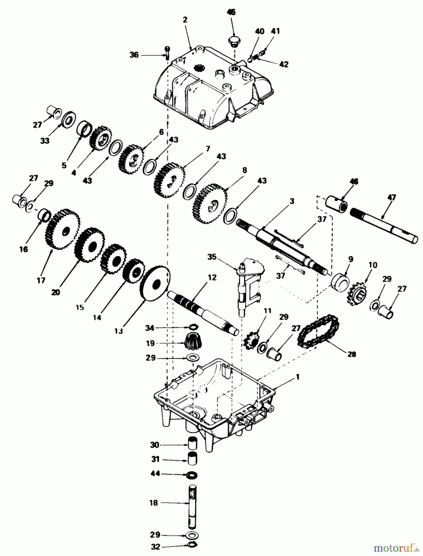 Toro Neu Mowers, Drive Unit Only 30102 - Toro Mid-Size Proline Gear Traction Unit, 12 hp, 1989 (9000001-9999999) PEERLESS TRANSMISSION MODEL NO. 787