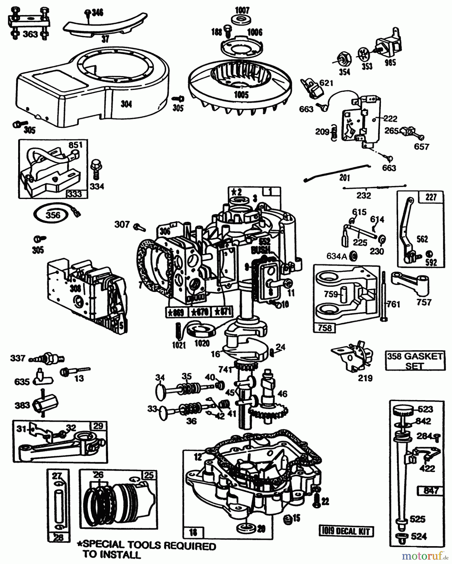 Toro Neu Mowers, Drive Unit Only 30102 - Toro Mid-Size Proline Gear Traction Unit, 12 hp, 1991 (1000001-1999999) BRIGGS & STRATTON MODEL NO. 281706-0186-01 #1