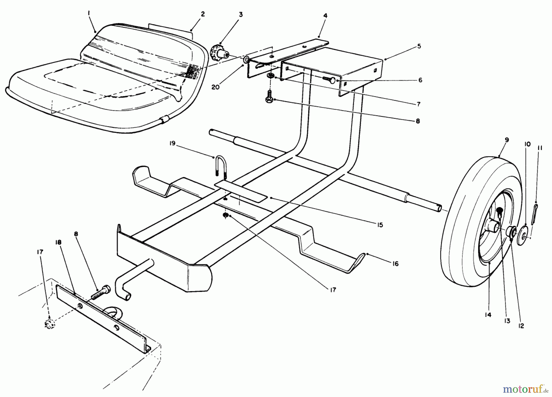 Toro Neu Mowers, Drive Unit Only 30102 - Toro Mid-Size Proline Gear Traction Unit, 12 hp, 1991 (1000001-1999999) SULKY KIT MODEL NO. 30122 (OPTIONAL)