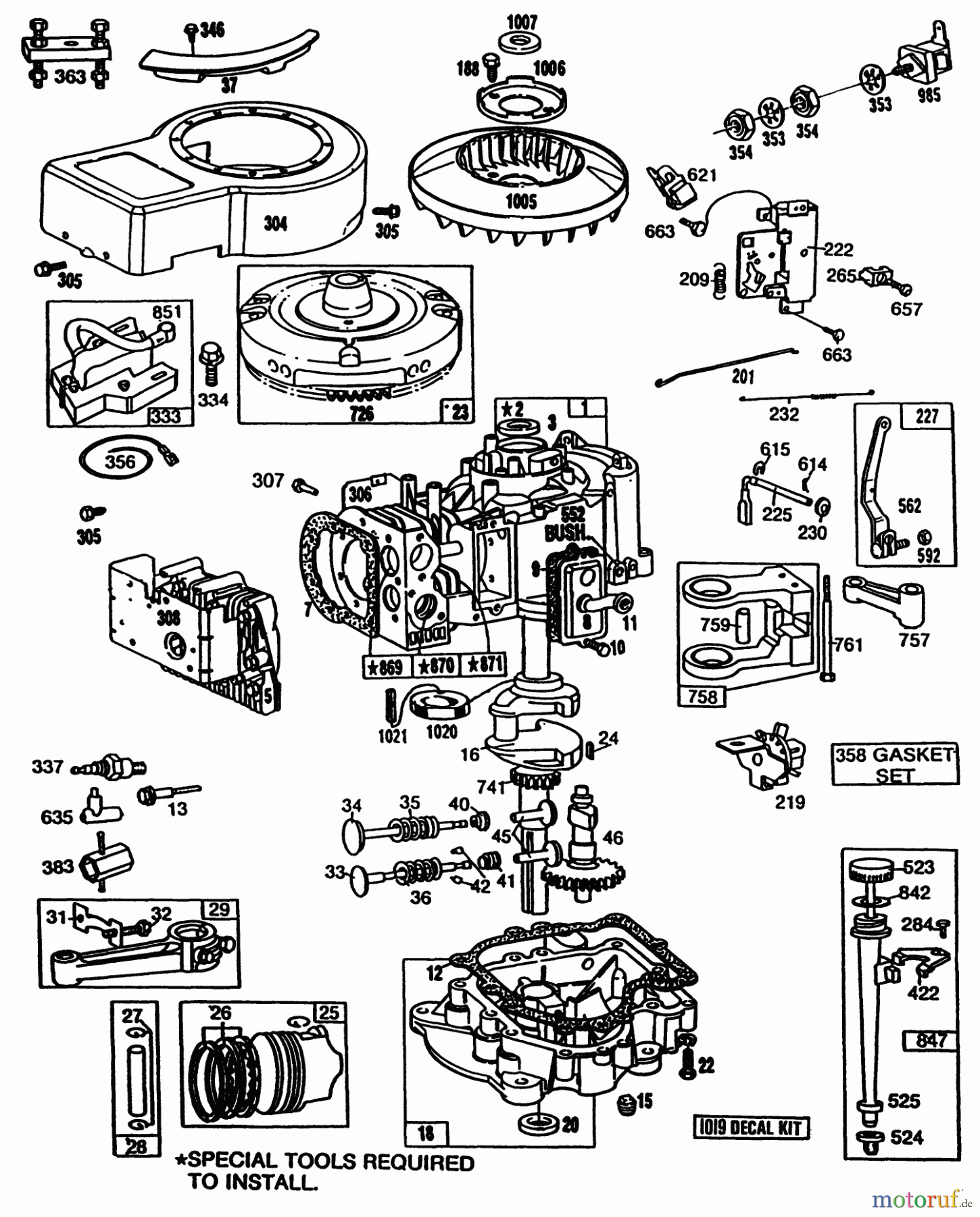 Toro Neu Mowers, Drive Unit Only 30103 - Toro Mid-Size Proline Gear Traction Unit, 12 hp, 1989 (9000001-9999999) BRIGGS & STRATTON MODEL NO. 281706-0180-01 #2