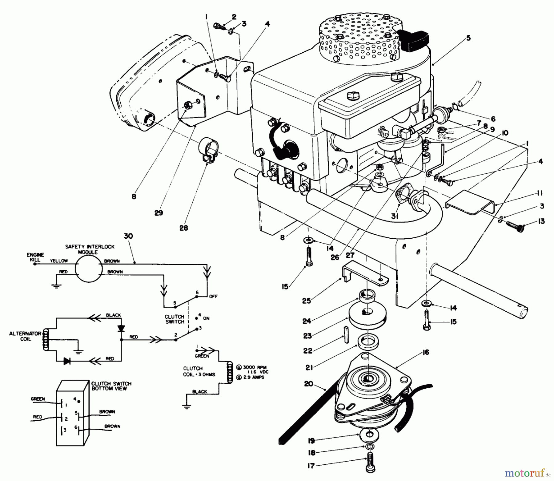 Toro Neu Mowers, Drive Unit Only 30103 - Toro Mid-Size Proline Gear Traction Unit, 12 hp, 1989 (9000001-9999999) ENGINE ASSEMBLY
