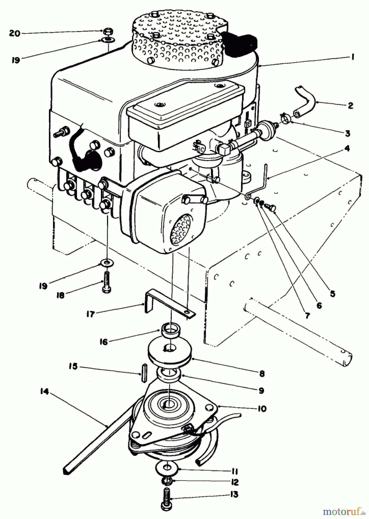  Toro Neu Mowers, Drive Unit Only 30108 - Toro Mid-Size Proline Gear Traction Unit, 8 hp, 1984 (4000001-4999999) ENGINE ASSEMBLY