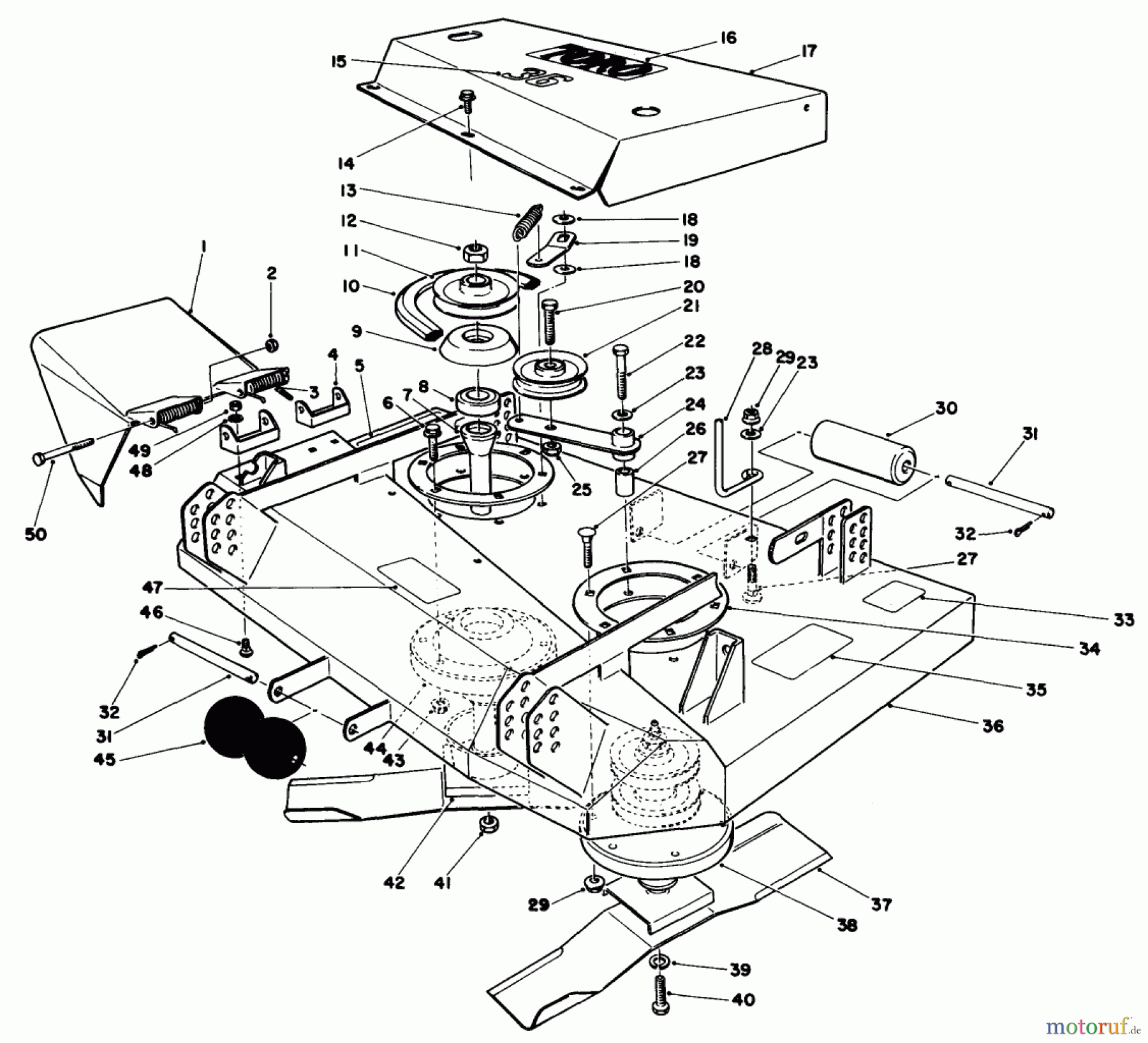 Toro Neu Mowers, Drive Unit Only 30111 - Toro Mid-Size Proline Gear Traction Unit, 11 hp, 1985 (5000001-5999999) 36