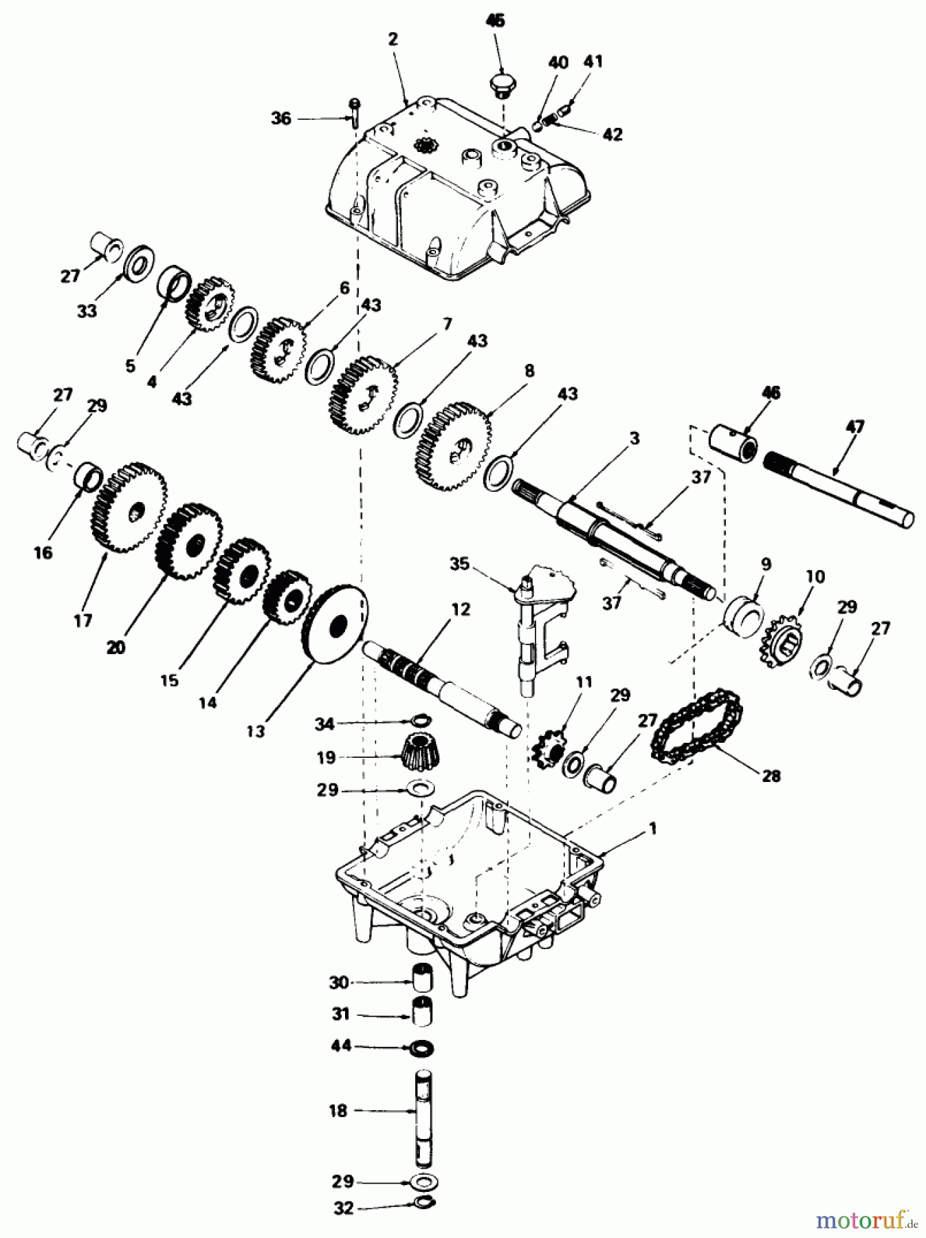 Toro Neu Mowers, Drive Unit Only 30111 - Toro Mid-Size Proline Gear Traction Unit, 11 hp, 1985 (5000001-5999999) PEERLESS TRANSMISSION MODEL NO. 787