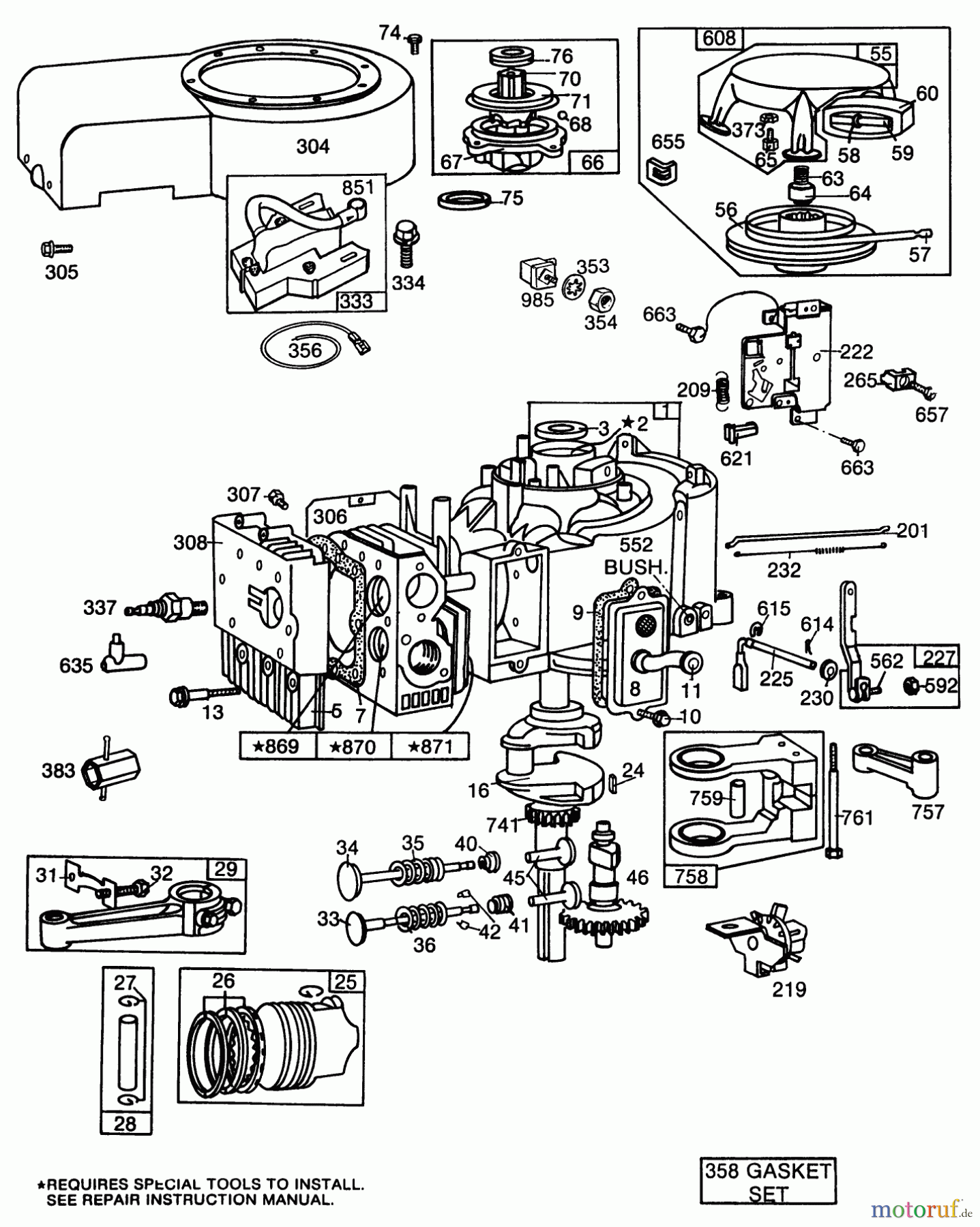 Toro Neu Mowers, Drive Unit Only 30111 - Toro Mid-Size Proline Gear Traction Unit, 11 hp, 1986 (6000001-6999999) BRIGGS & STRATTON MODEL NO. 253706-0180-01 #2
