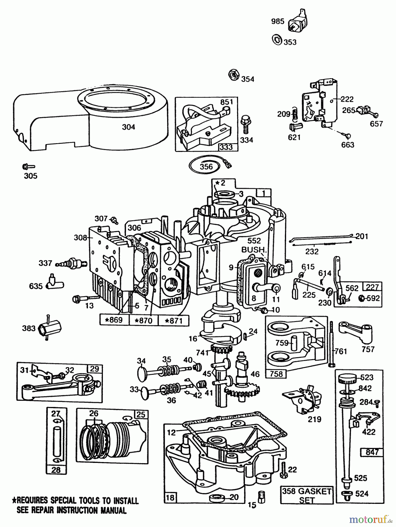 Toro Neu Mowers, Drive Unit Only 30111 - Toro Mid-Size Proline Gear Traction Unit, 11 hp, 1987 (7000001-7999999) BRIGGS & STRATTON MODEL NO. 253706-0223-01 #2