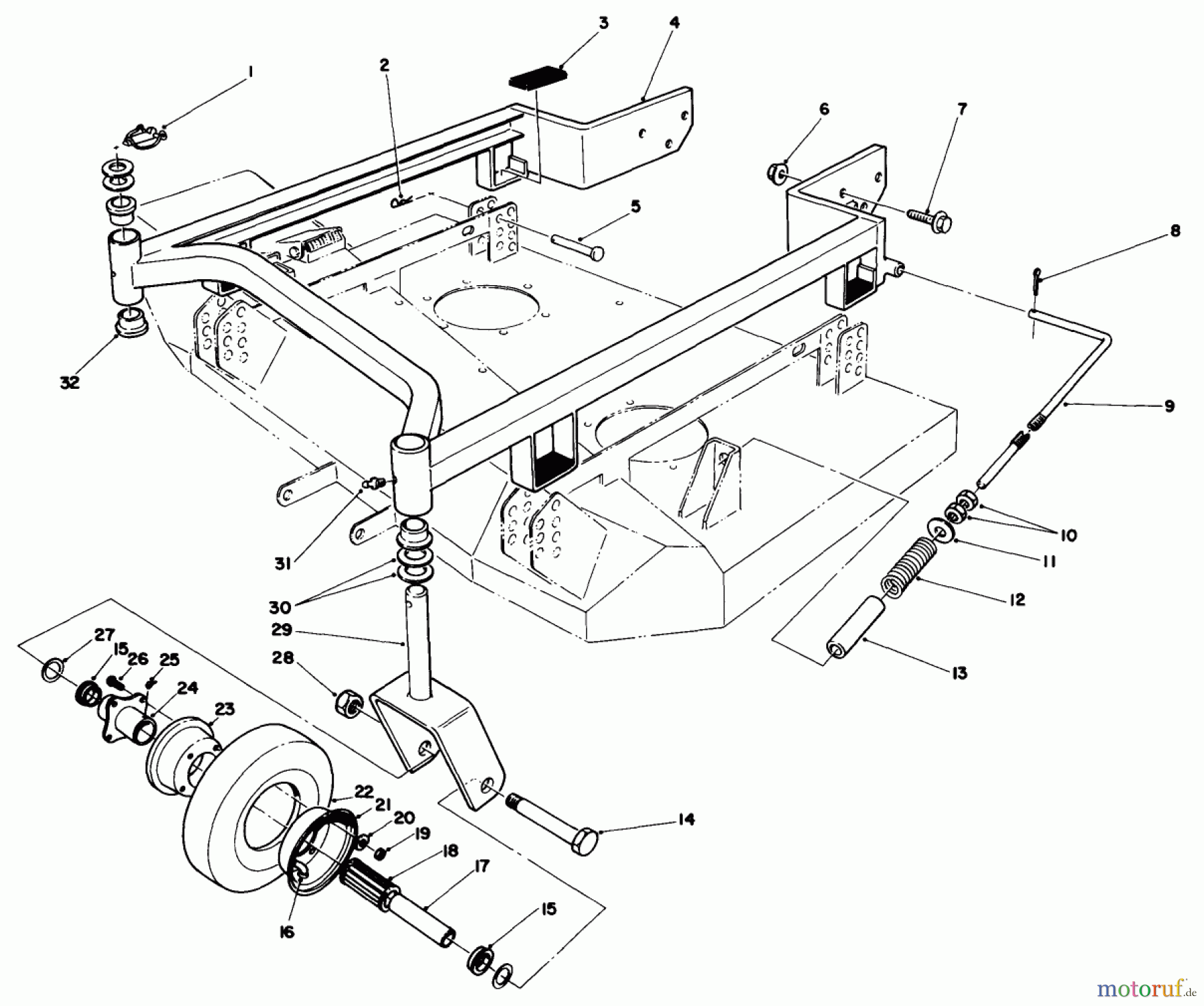 Toro Neu Mowers, Drive Unit Only 30112 - Toro Mid-Size Proline Gear Traction Unit, 12.5 hp, 1986 (6000001-6999999) 36 INCH CARRIER FRAME MODEL NO. 30136