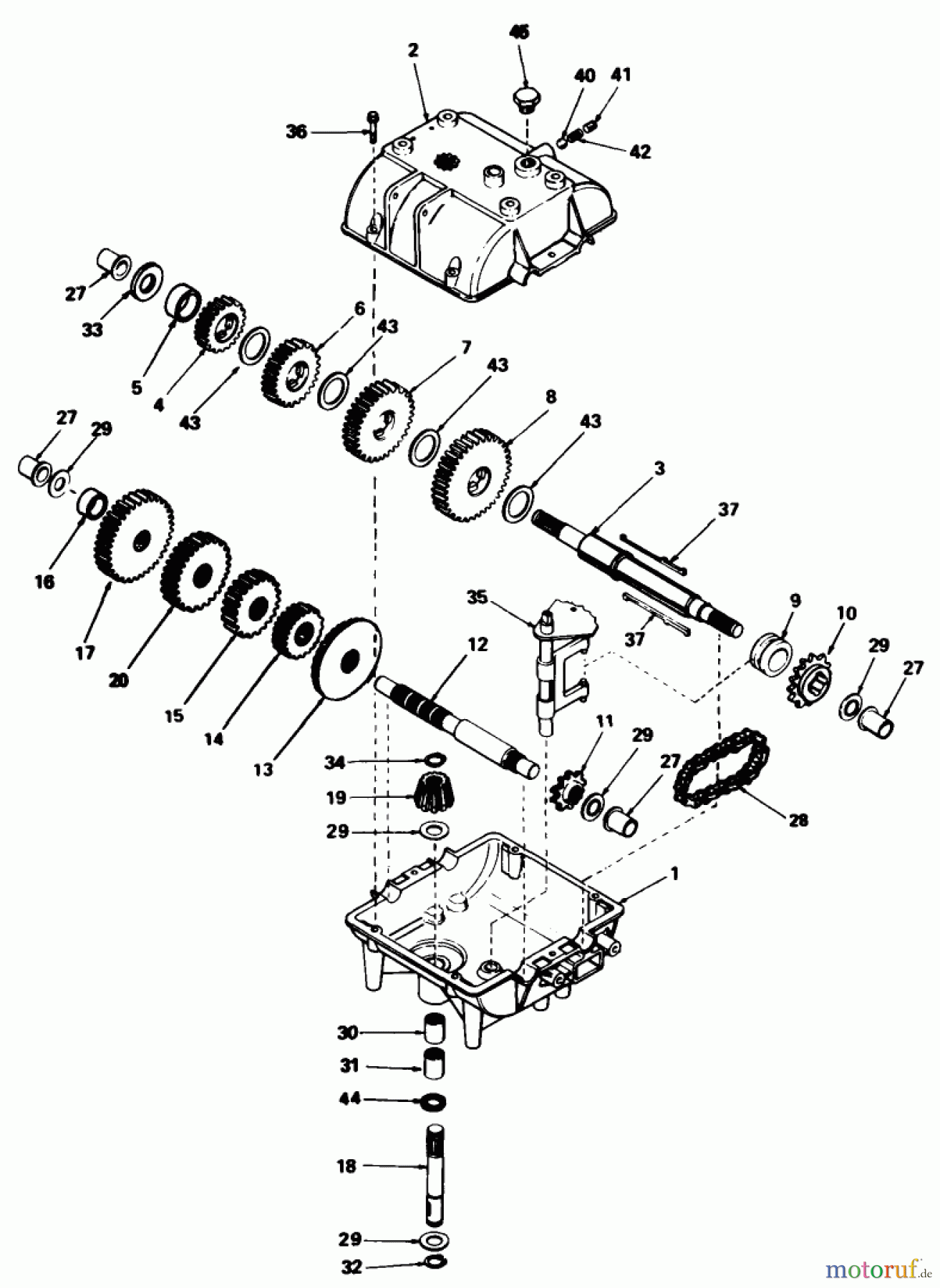 Toro Neu Mowers, Drive Unit Only 30112 - Toro Mid-Size Proline Gear Traction Unit, 12.5 hp, 1986 (6000001-6999999) PEERLESS TRANSMISSION MODEL NO. 787