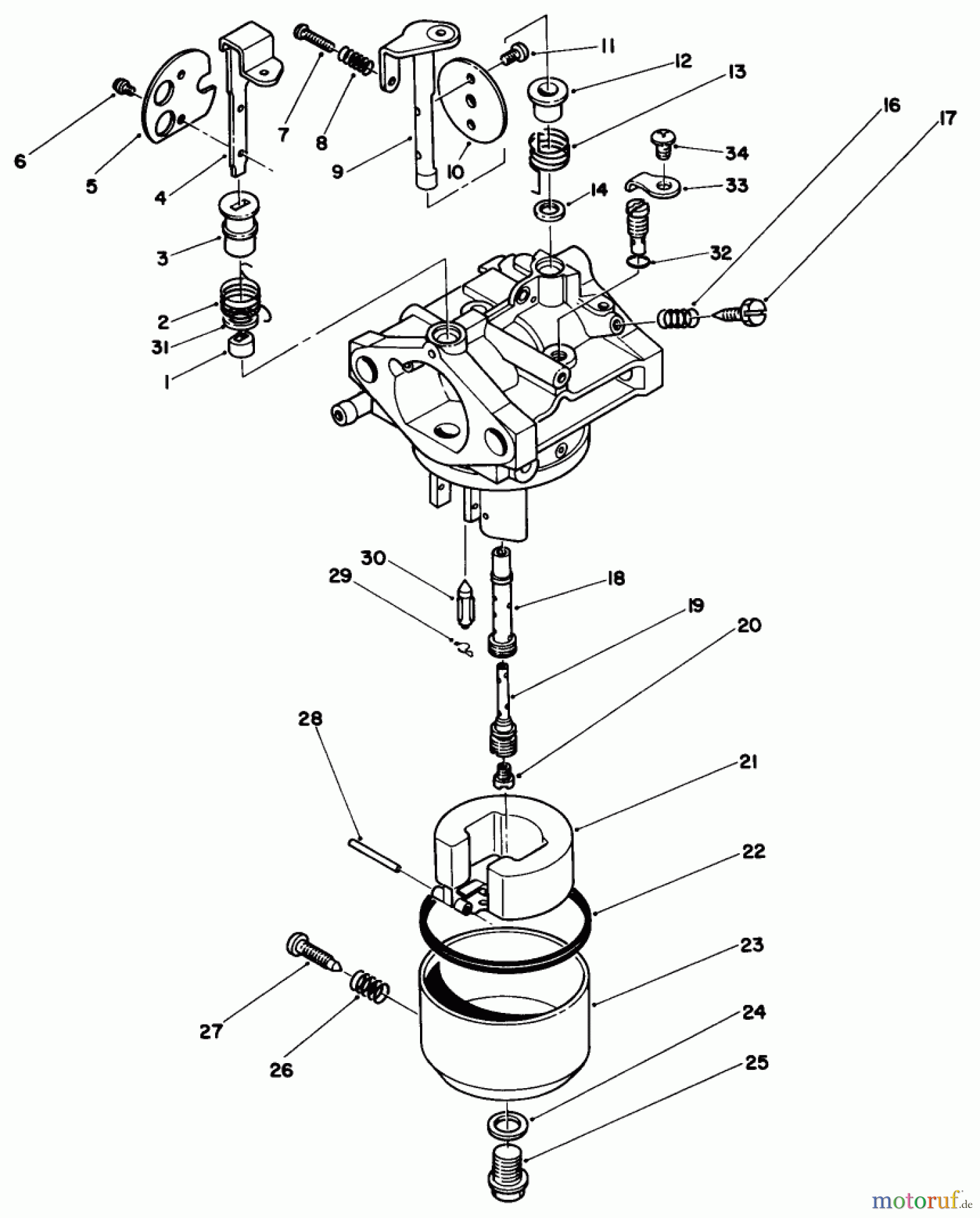 Toro Neu Mowers, Drive Unit Only 30112 - Toro Mid-Size Proline Gear Traction Unit, 12.5 hp, 1989 (9000001-9999999) CARBURETOR ASSEMBLY