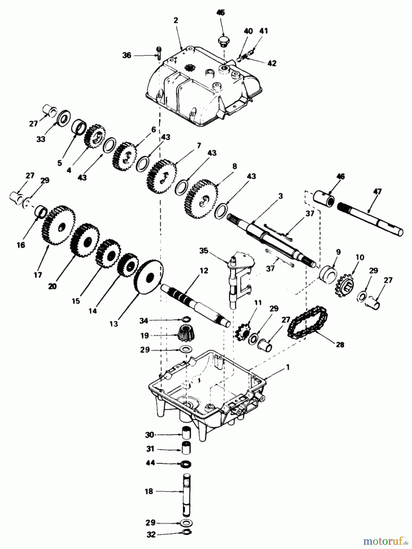 Toro Neu Mowers, Drive Unit Only 30112 - Toro Mid-Size Proline Gear Traction Unit, 12.5 hp, 1989 (9000001-9999999) PEERLESS TRANSMISSION MODEL 787